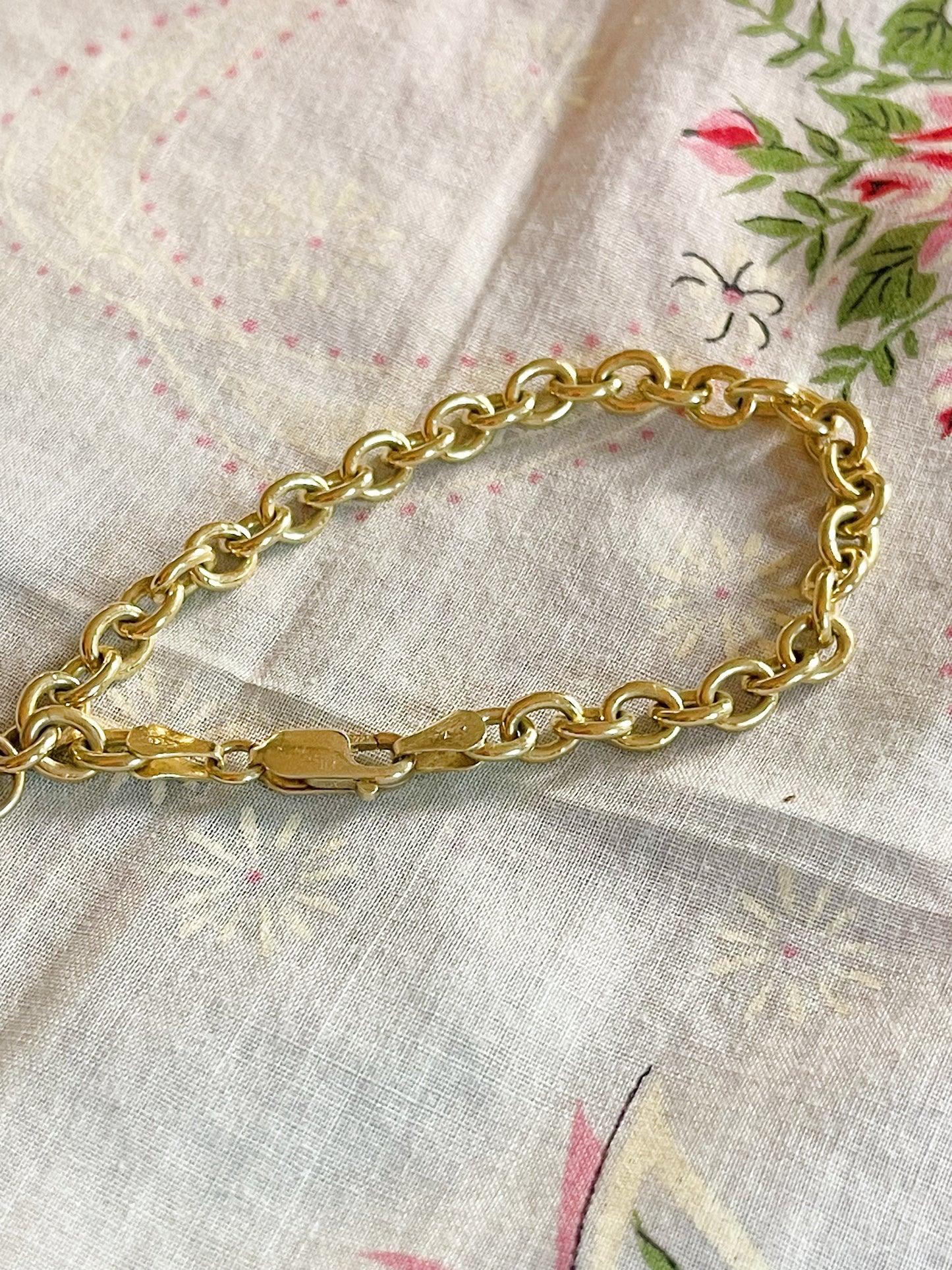 Vintage 1960s Gold Plated Silver Heart Bracelet