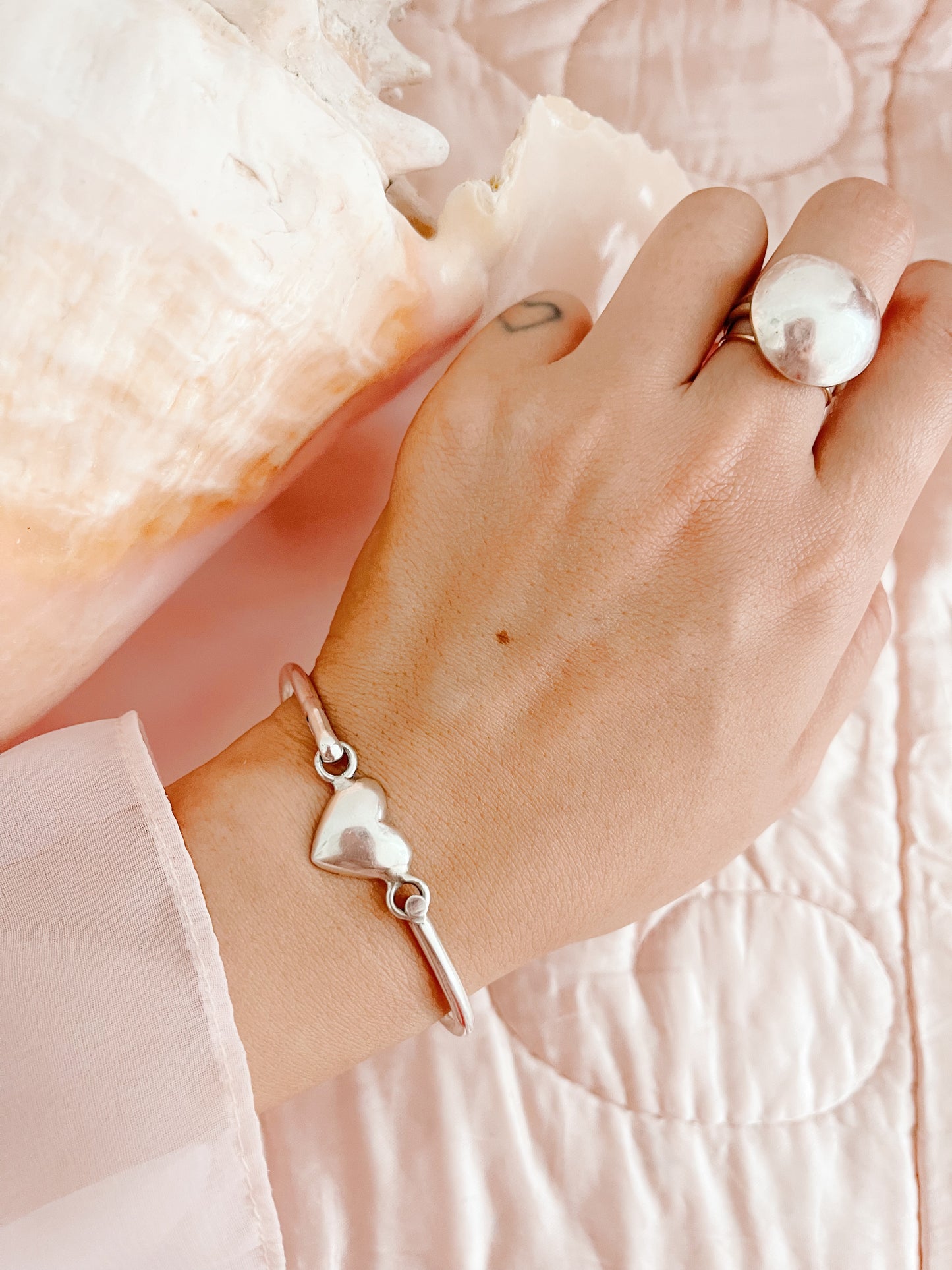 1980’s Silver Heart Silver Cuff