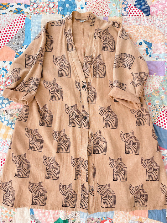 1980s Cats Cotton Long Jacket