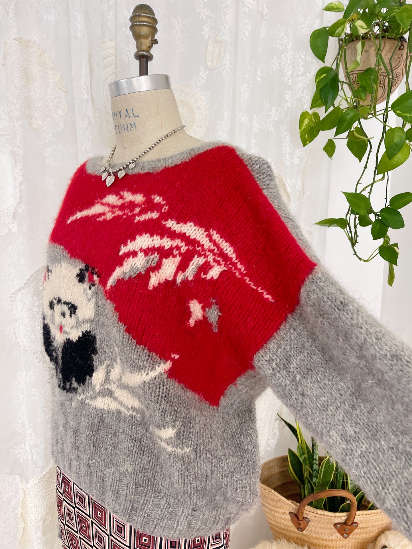 Vintage Wool Panda Sweater