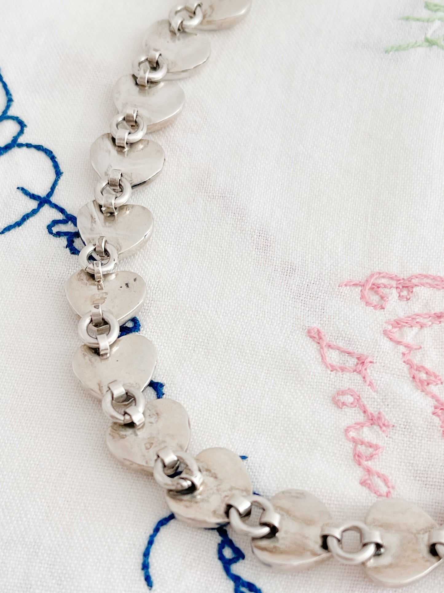 Vintage Turquoise Hearts Choker Necklace