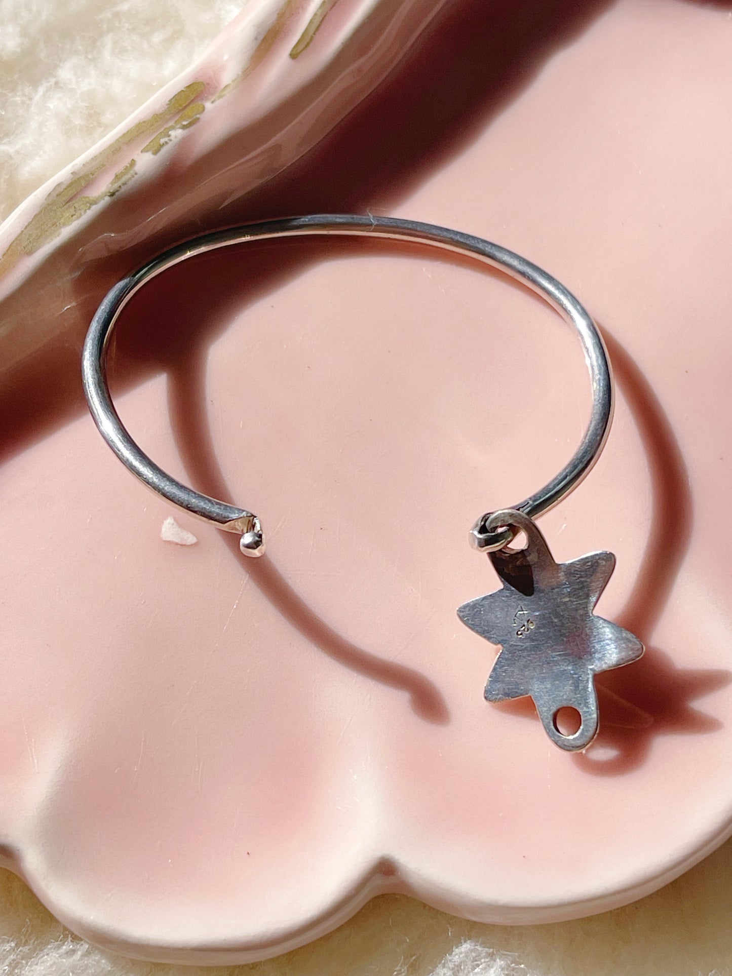 1980s Silver Star Bangle Cuff