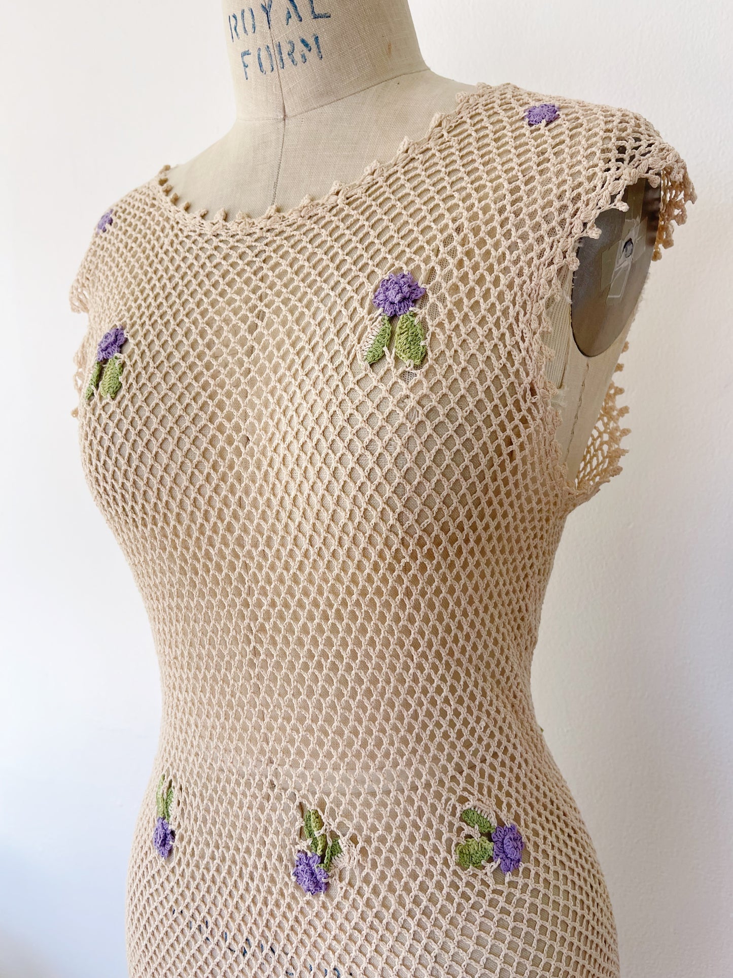 Vintage Crochet Long Dress