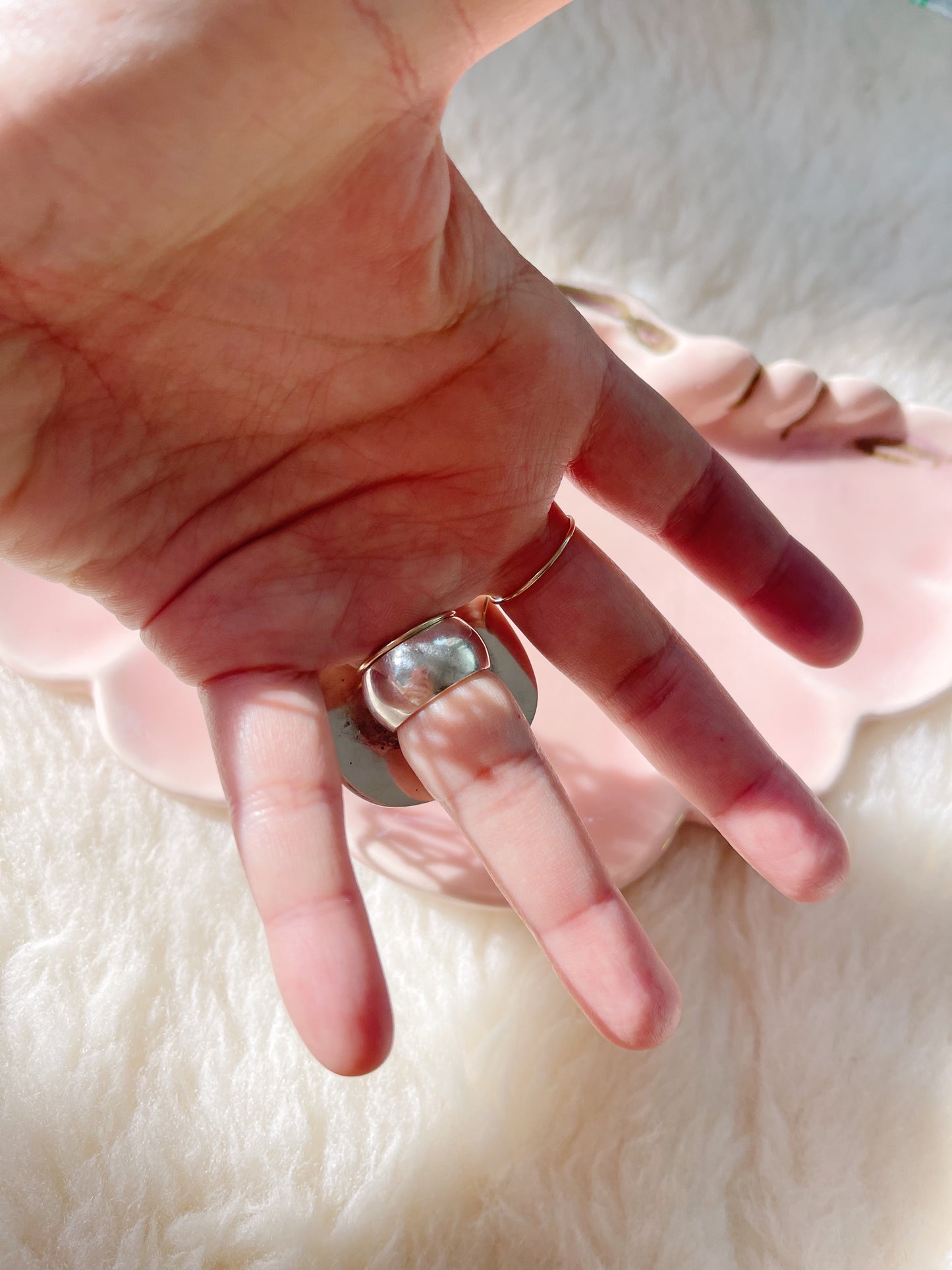 Vintage Modernist Silver Huge Ring