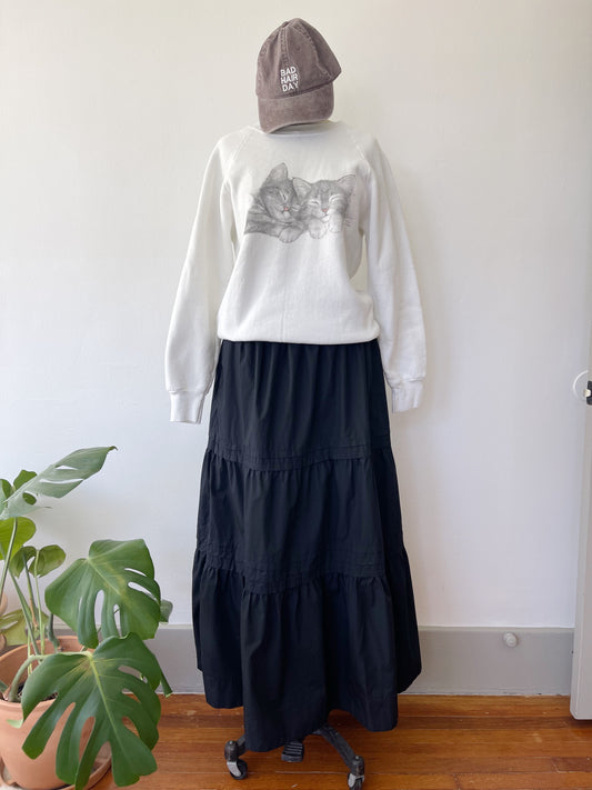 Black Flare Long Skirt
