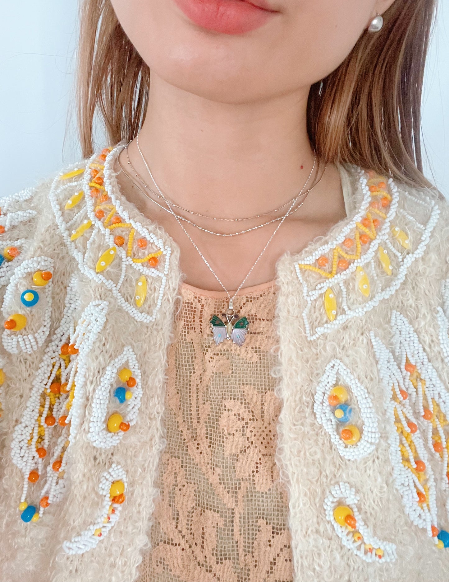 Zuni Tamara Pinto Butterfly Inlay Necklace.