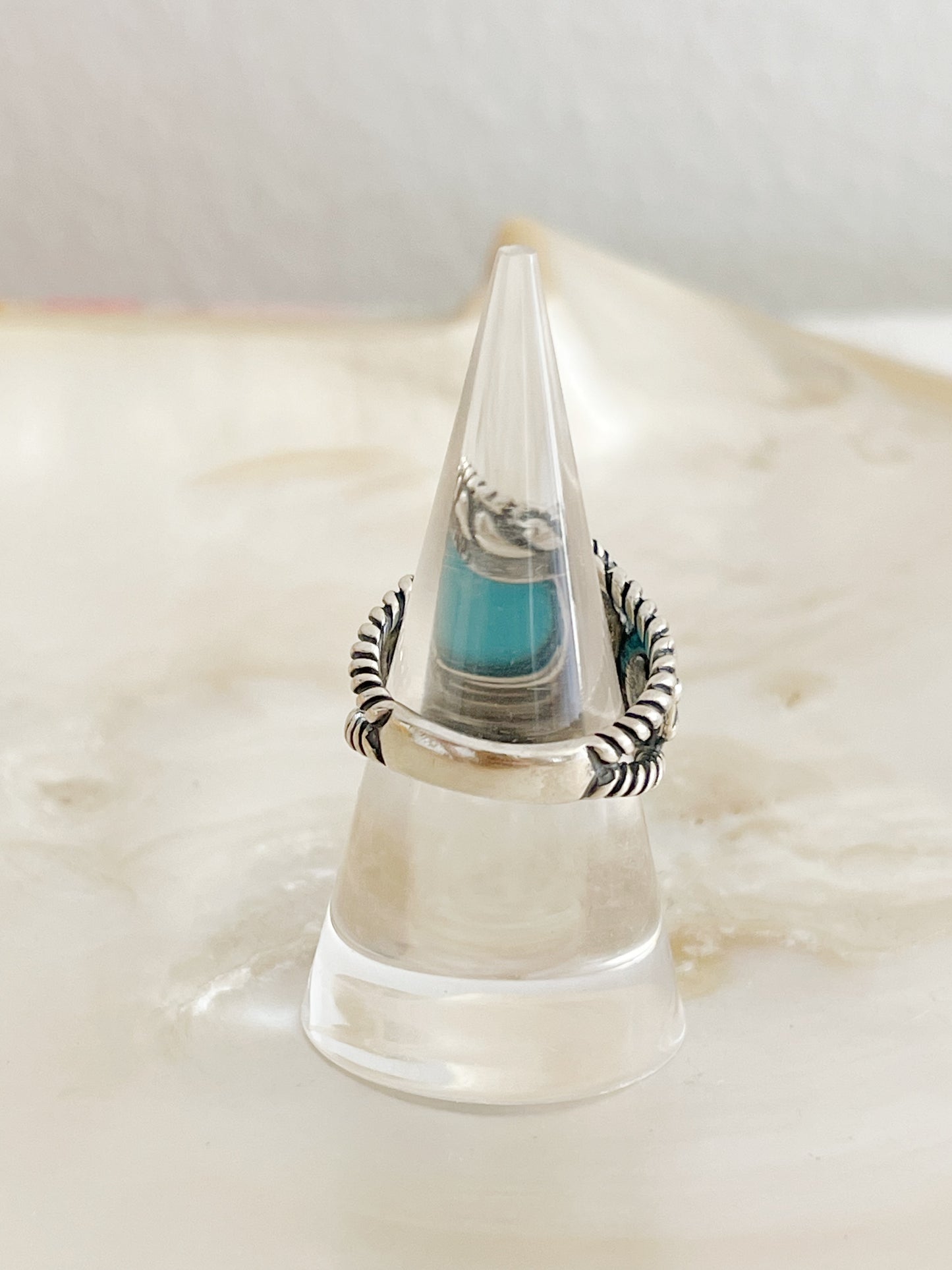 Navajo Turquoise Flowered Ring.