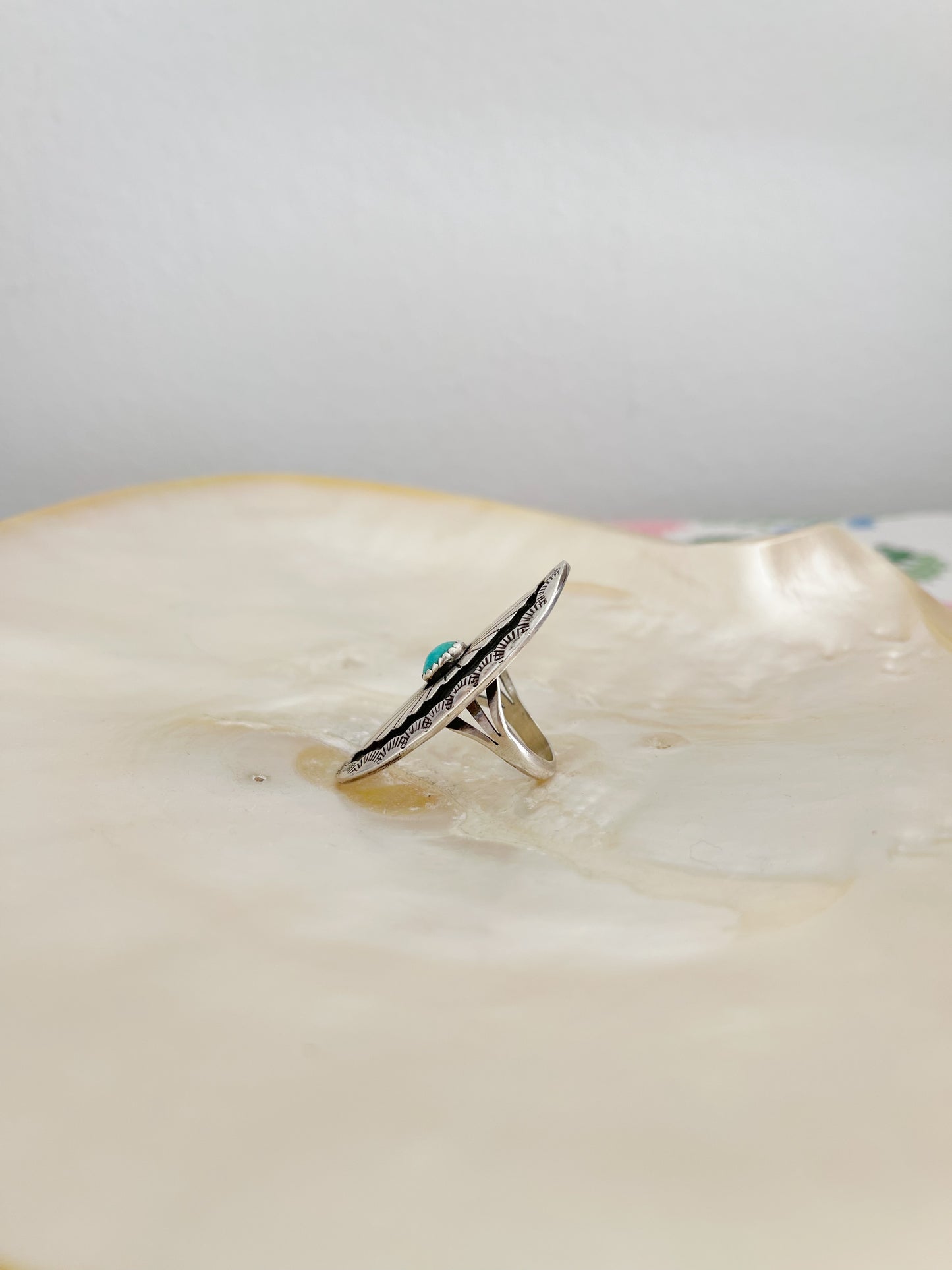 Navajo Oval Turquoise Ring.