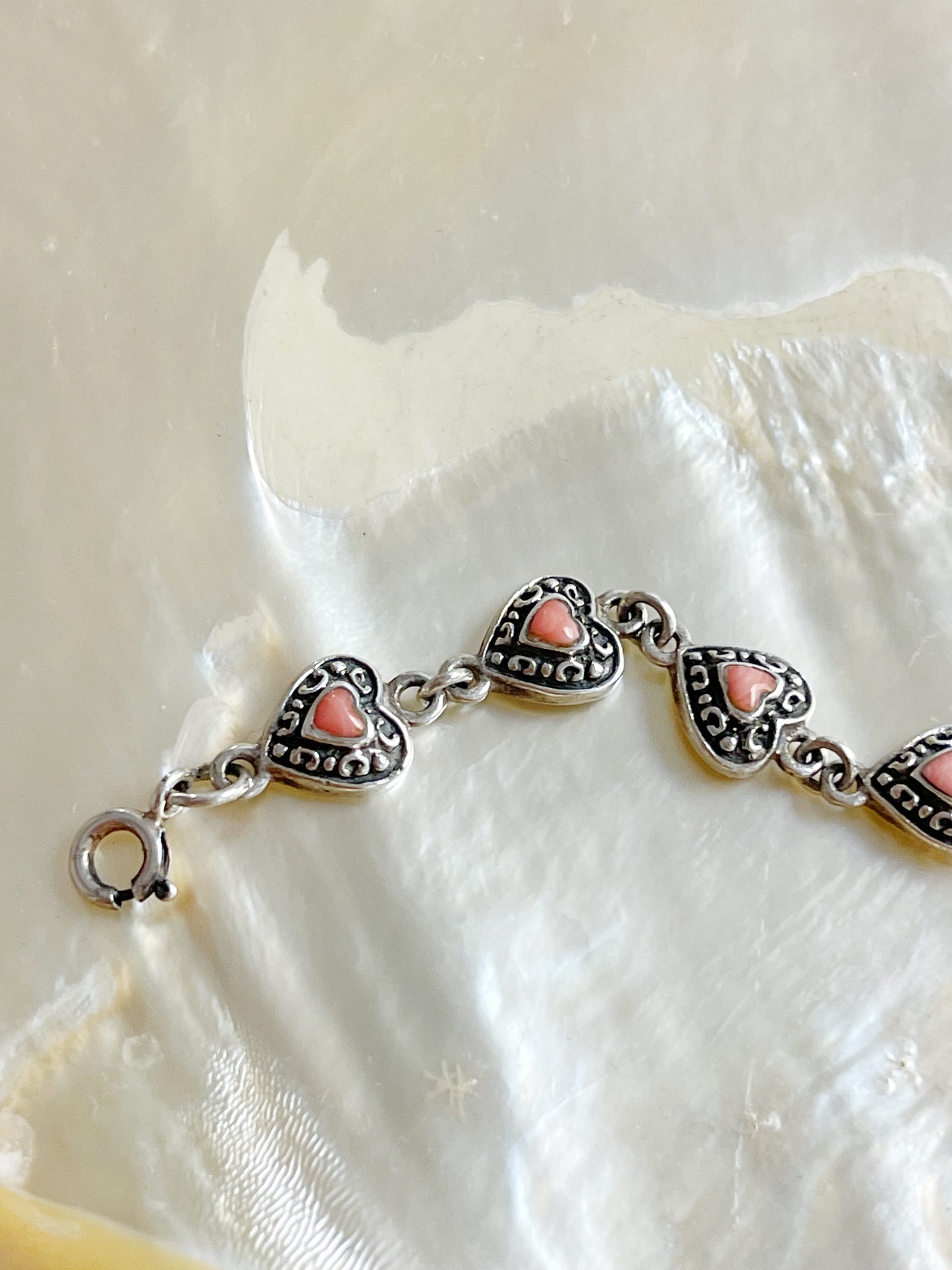 Tiny Heart with Rhodochrosite Bracelet