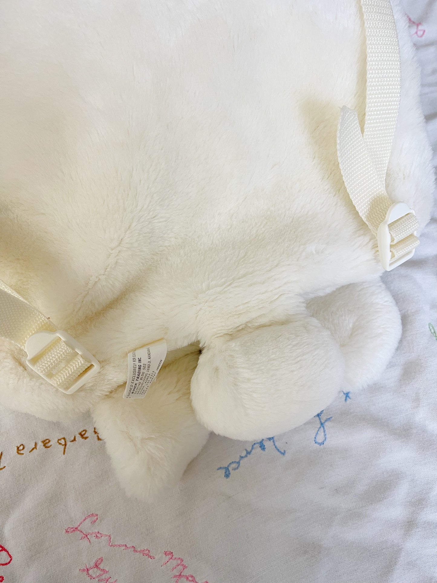 1986s DAYTON White Bear Plush Backpack