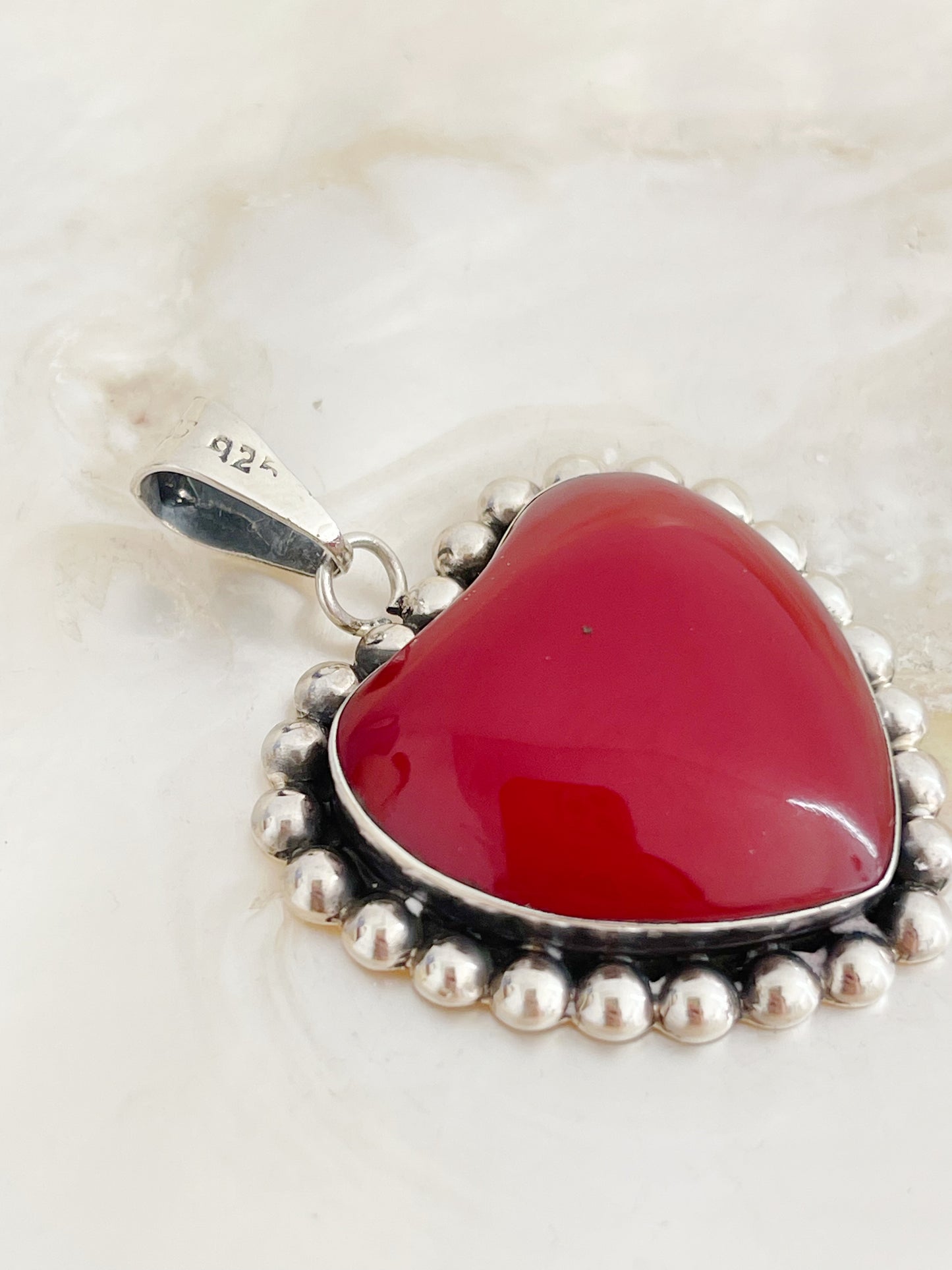 Vintage Red Jasper Heart Pendant Top.