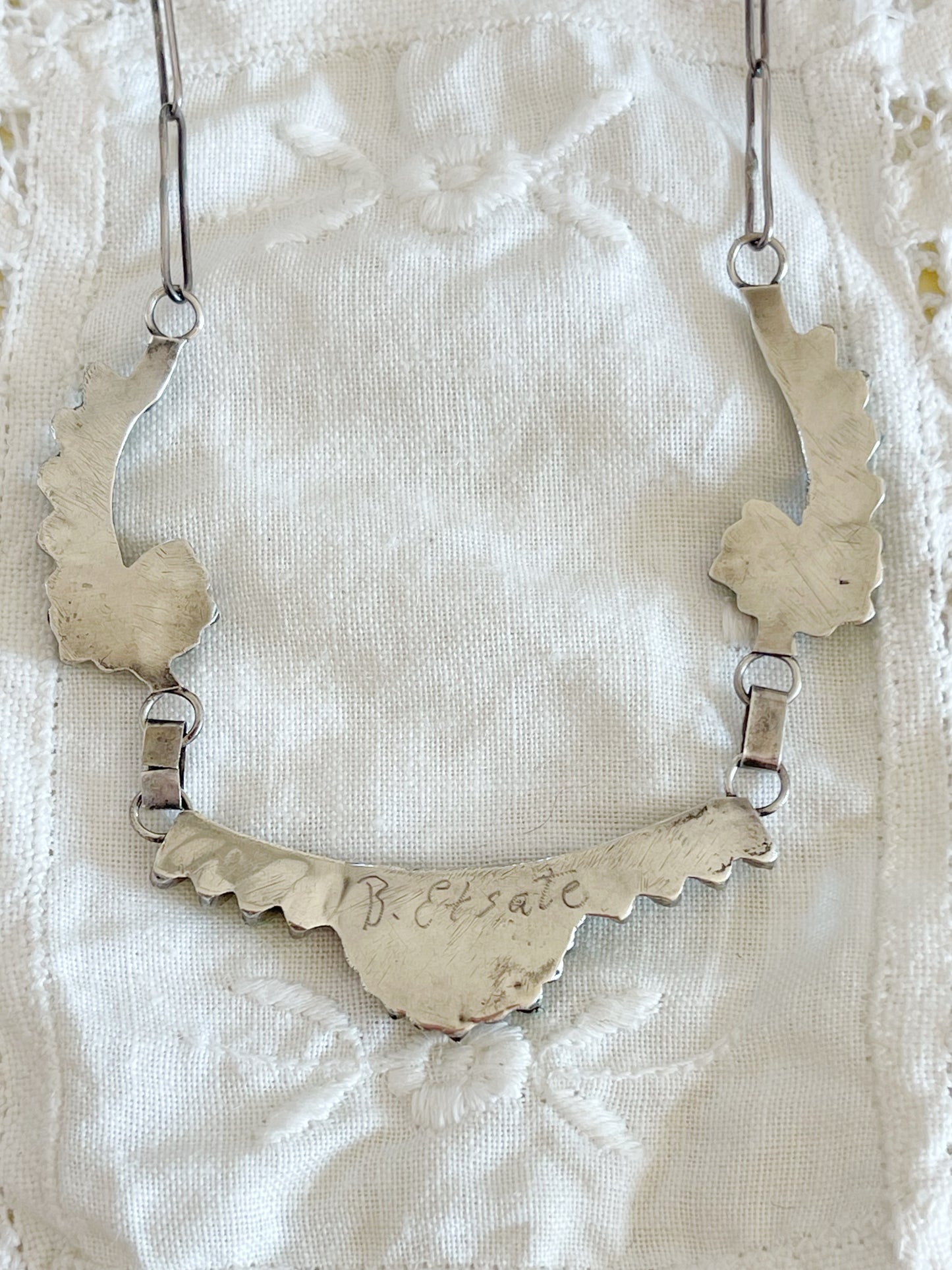 1950s Vintage Zuni Petite Pointed Turquoise Necklace and Pierce
