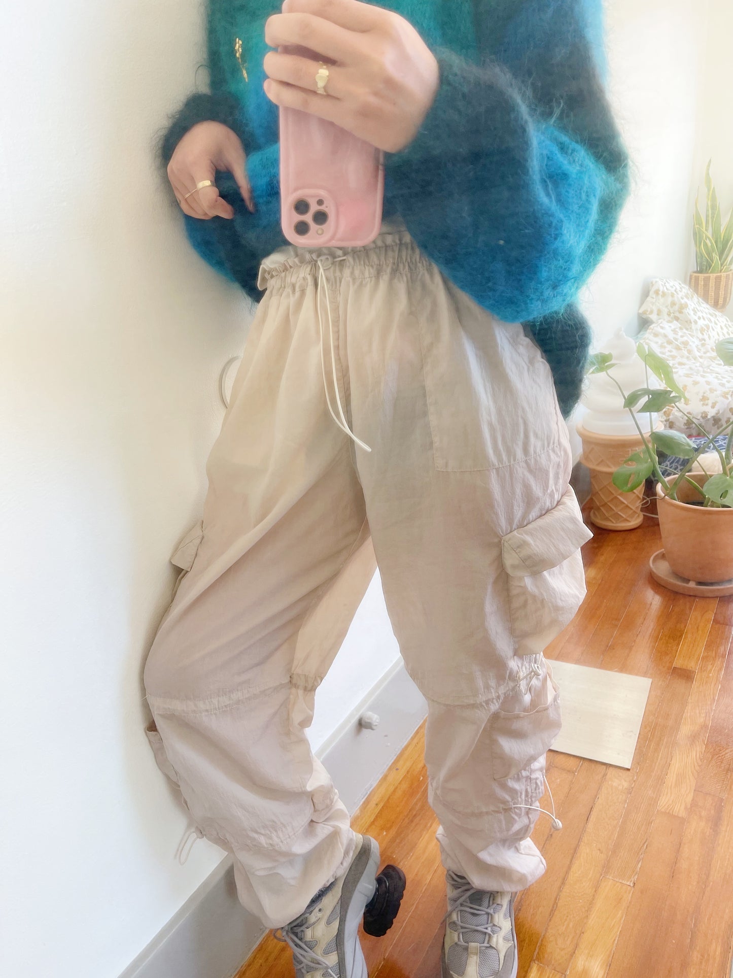 Off-White Colored Nylon Pants