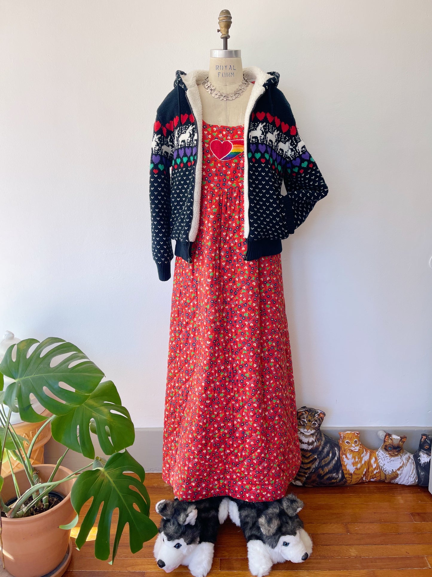 1970s Patched Quilting Long Dress
