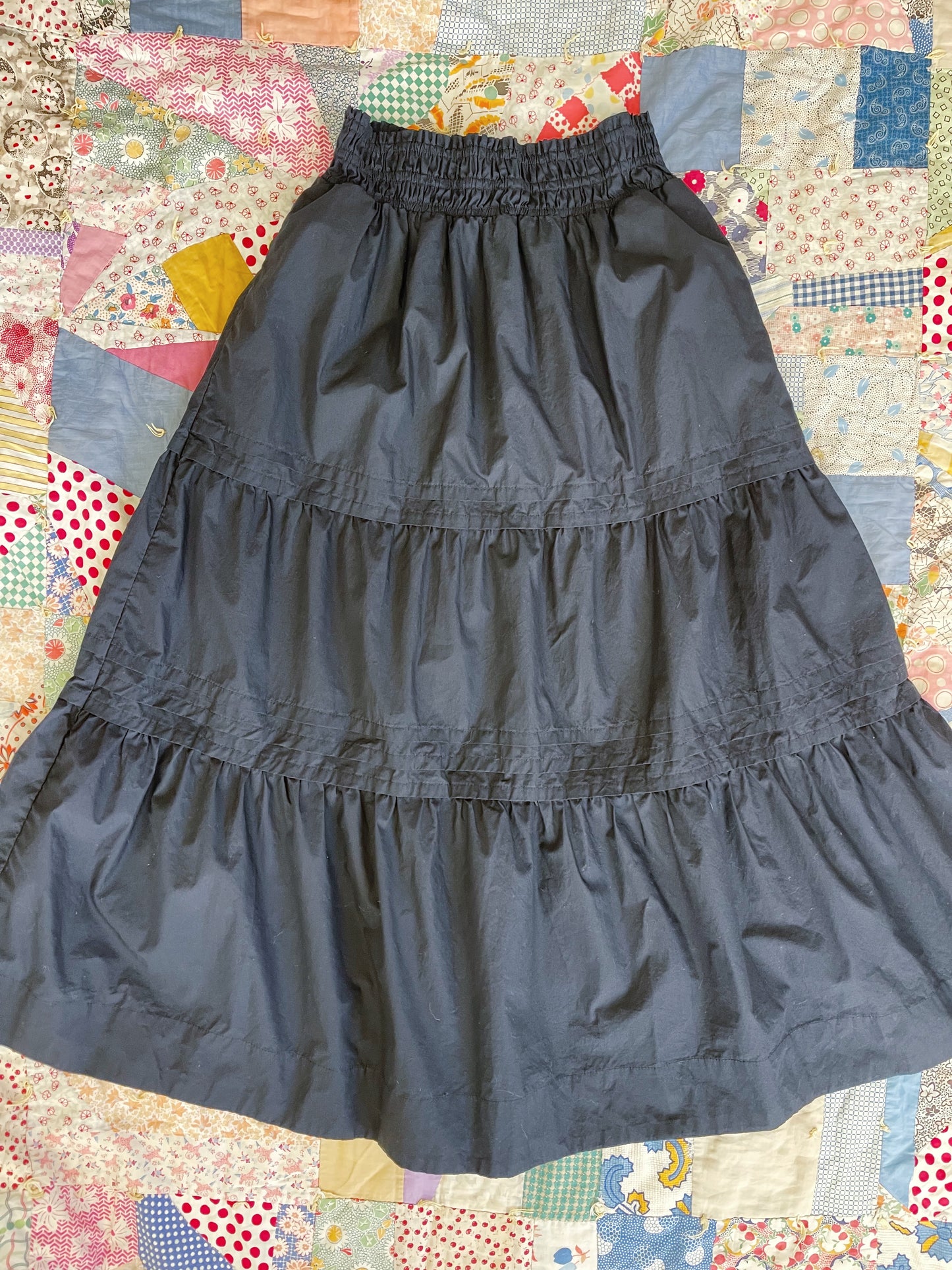 Black Flare Long Skirt
