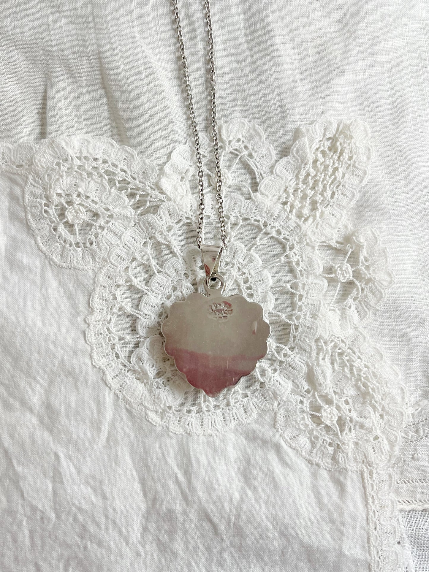 Vintage Mexican Silver Heart Necklace