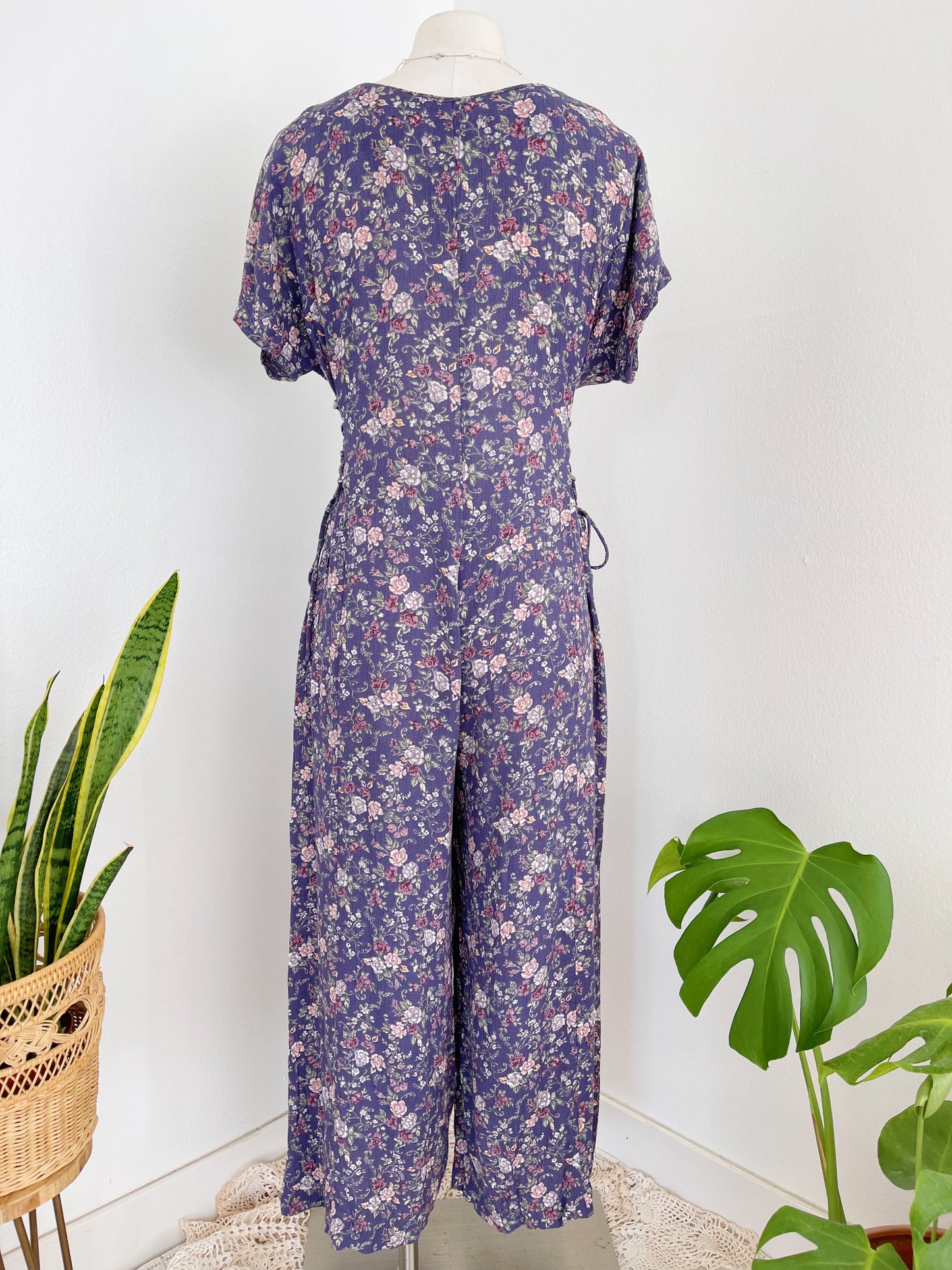 1990’s Flowered Rayon Jumpsuit.