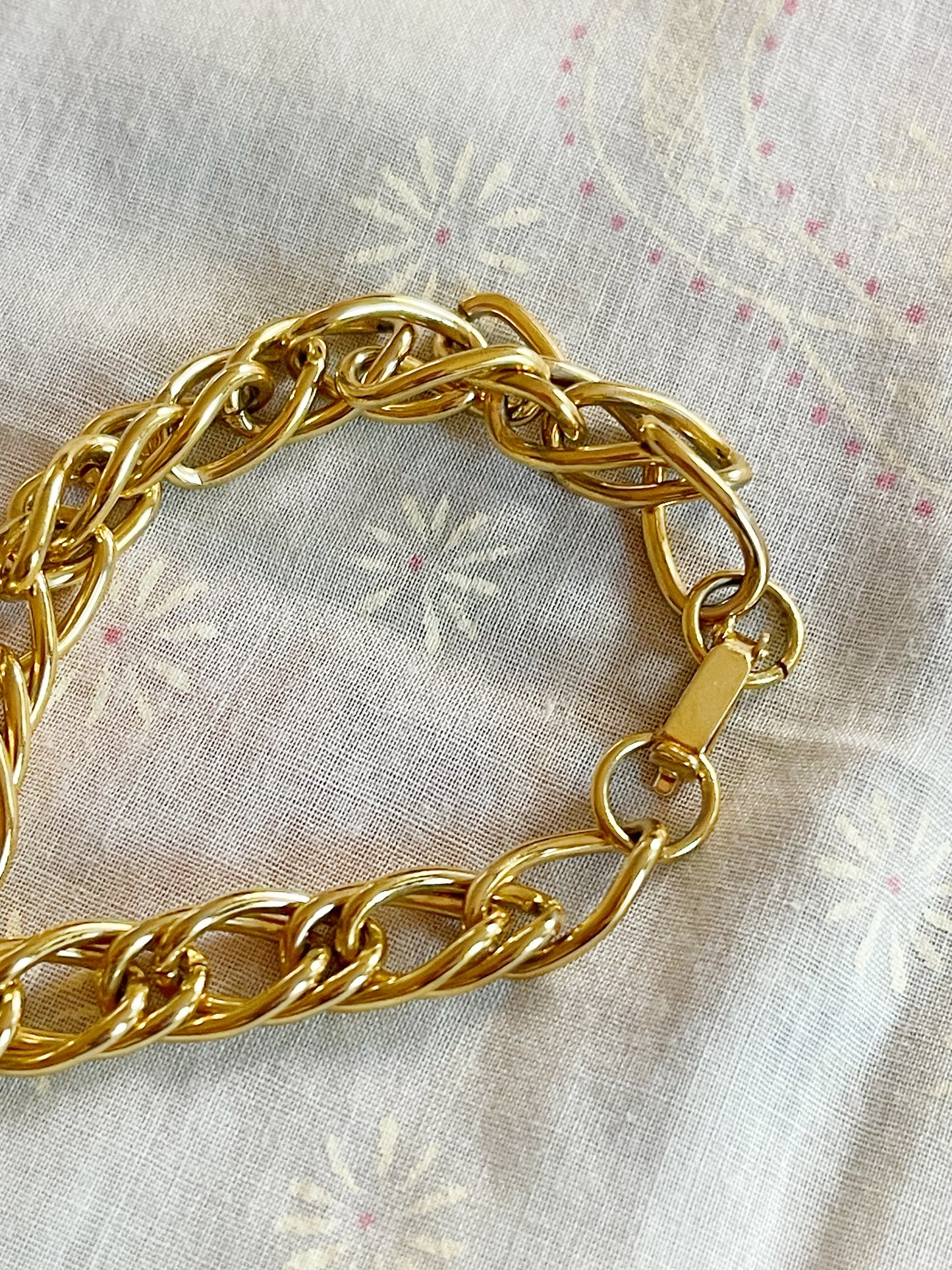 Vintage 1960s Heart Gold Plated Bracelet