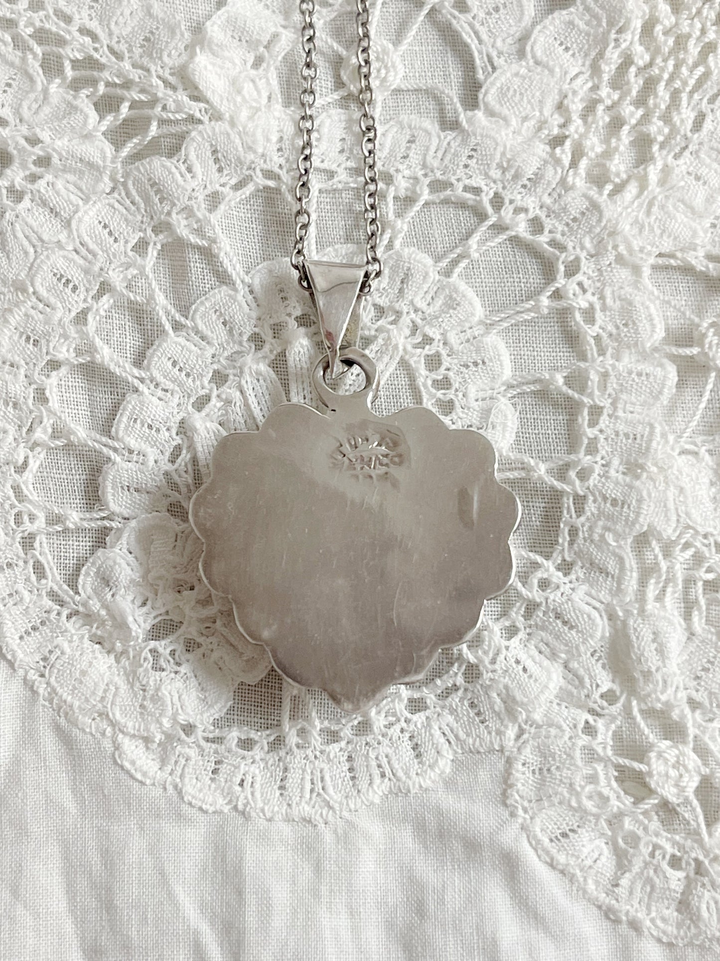 Vintage Mexican Silver Heart Necklace