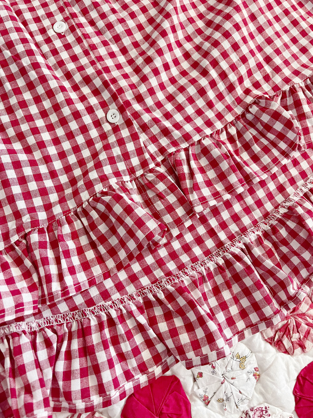 Red Color Gingham Checked Setup
