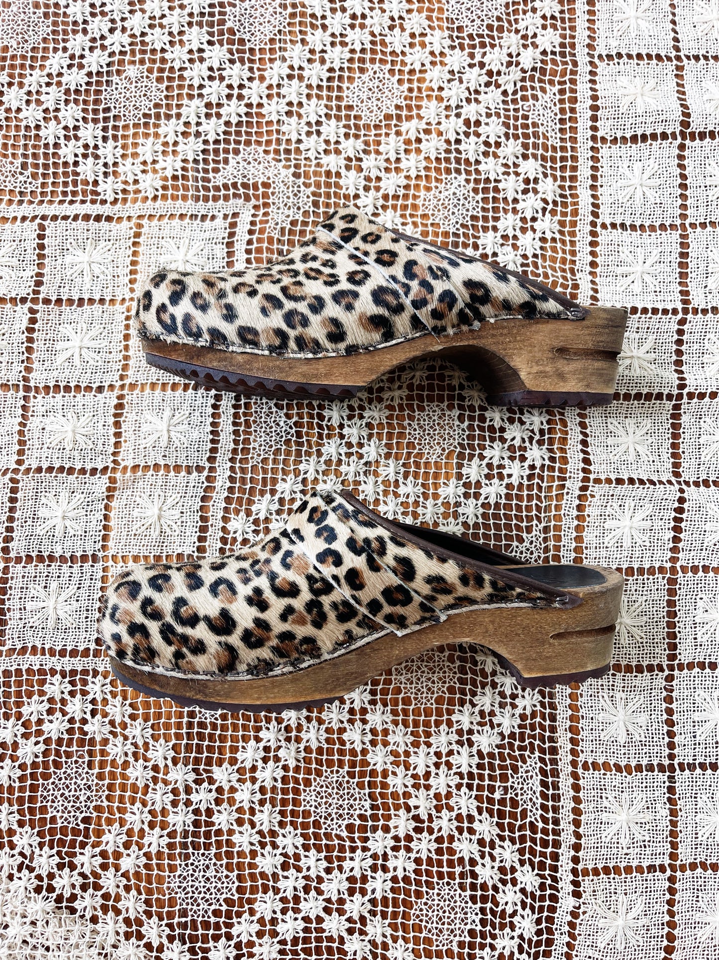 Leopard Unborn Calf Sabot