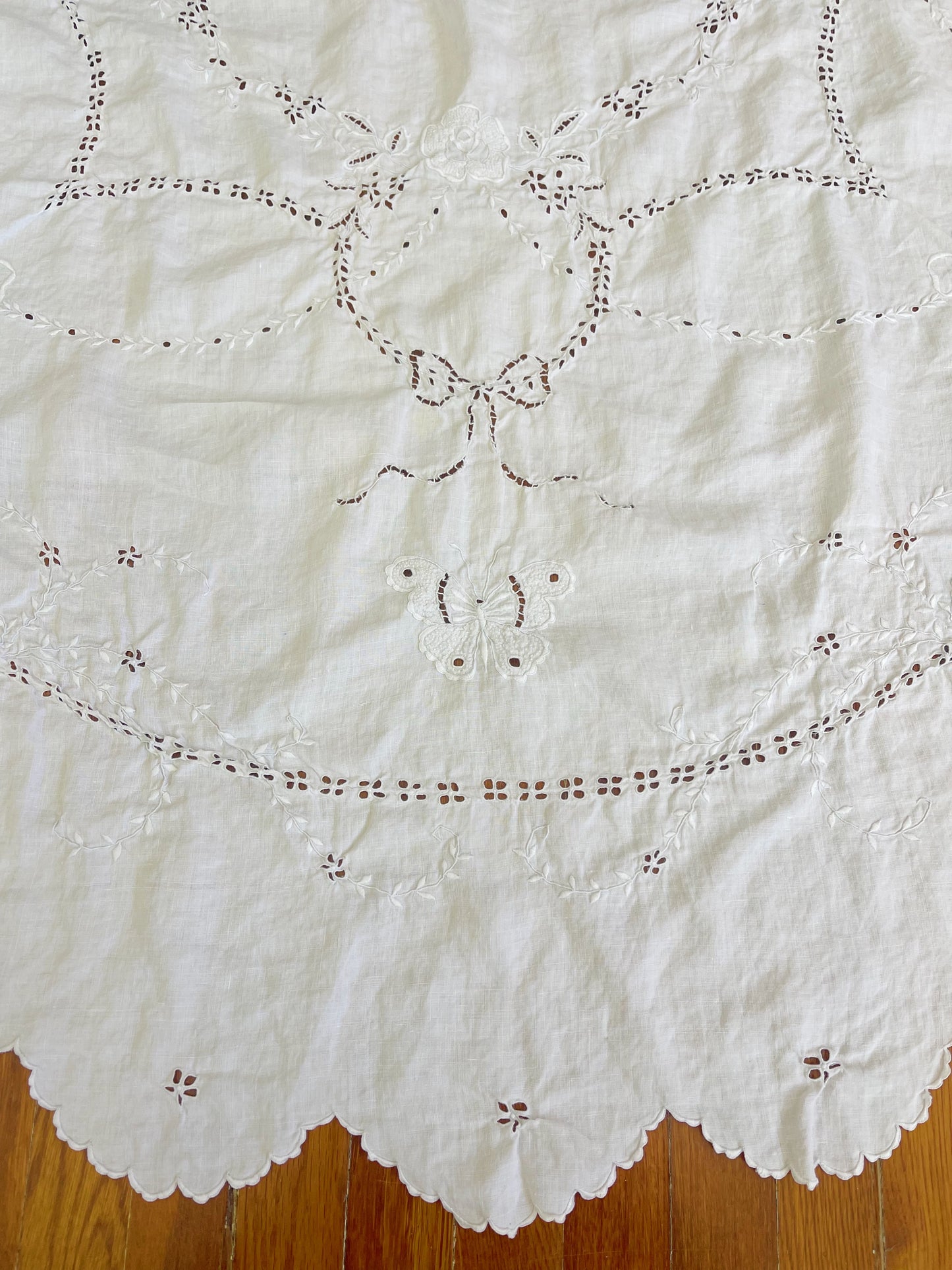 French Antique Linen Tablecloth