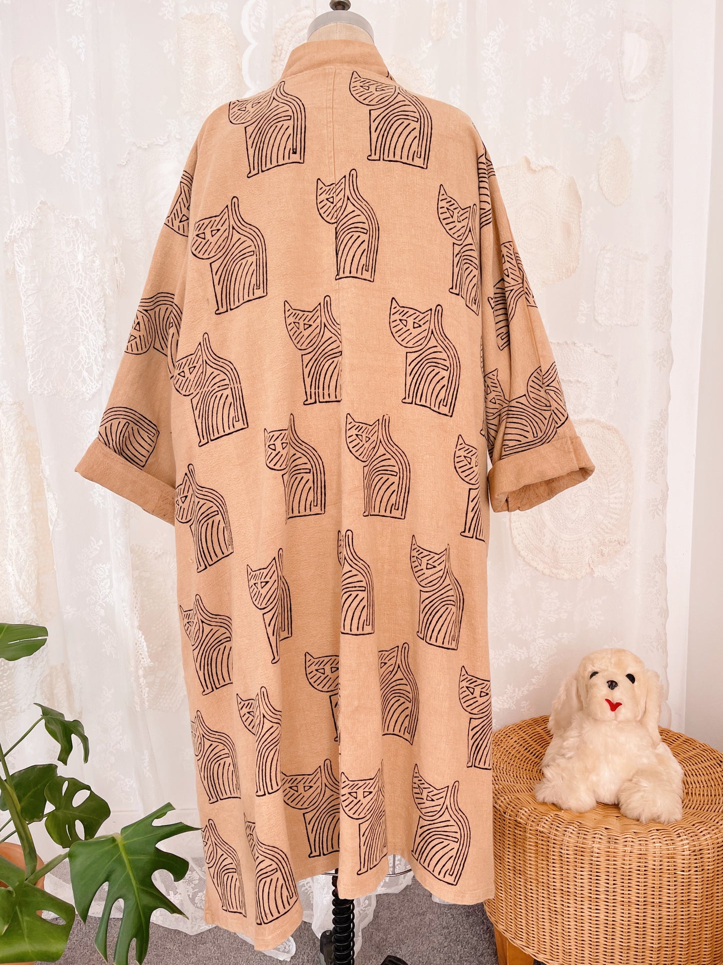 1980s Cats Cotton Long Jacket