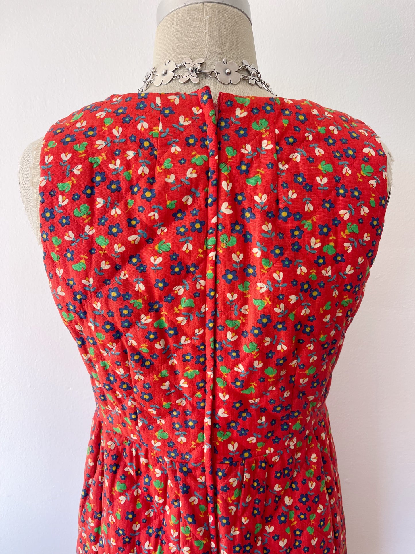 1970s Patched Quilting Long Dress