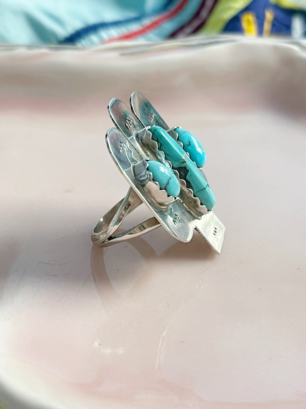 Fred Peters Cactus With Turquoise Ring