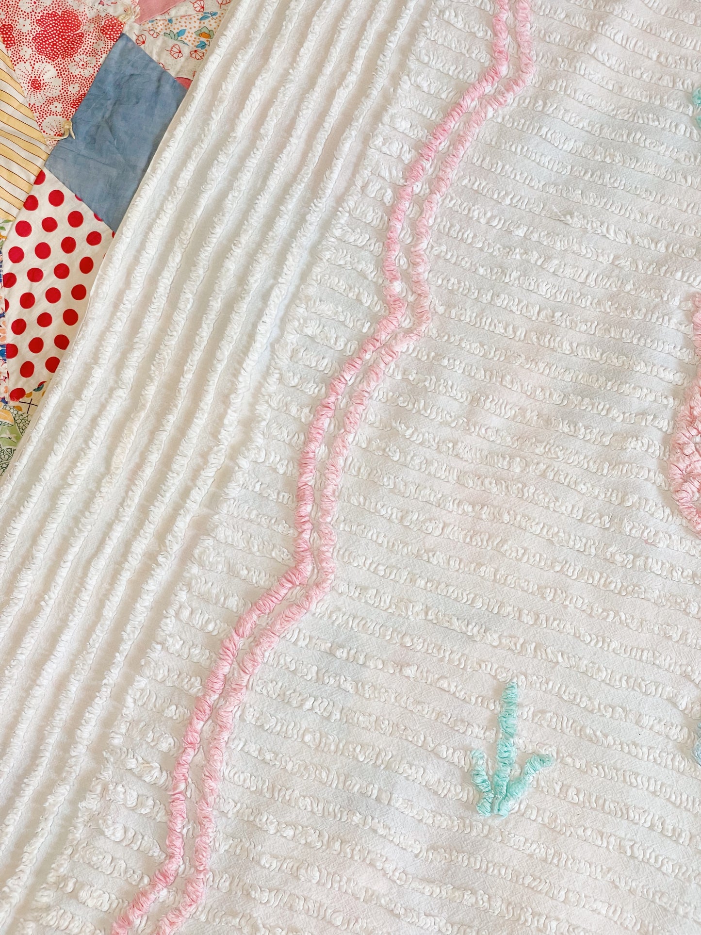 Vintage Chenille Fabric Sheets