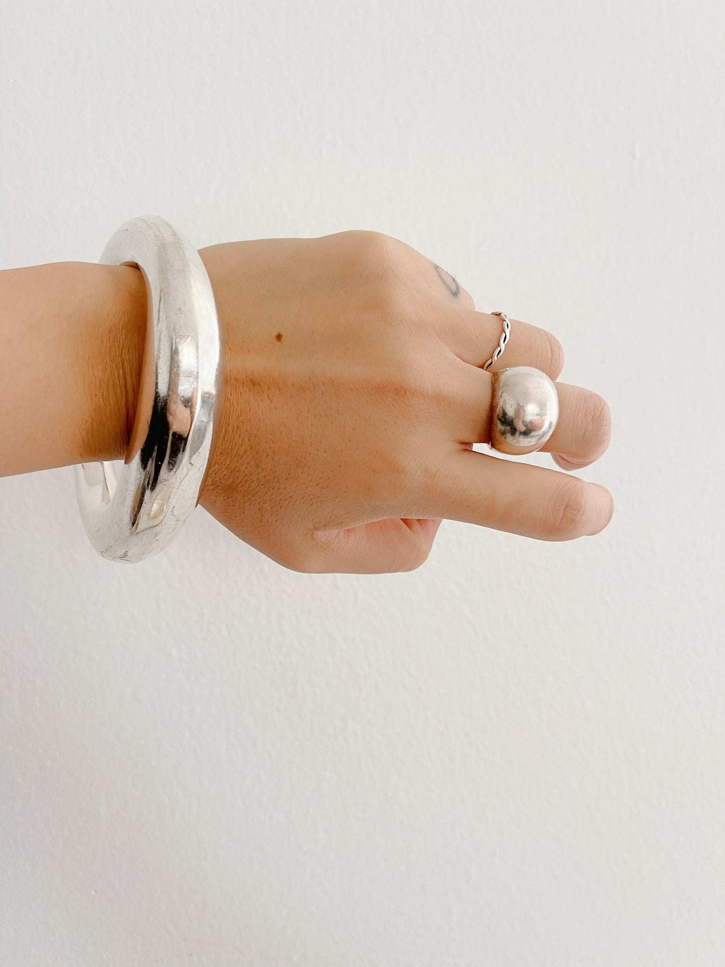 1980’s Vintage Silver Abstract Bangles Cuffs.