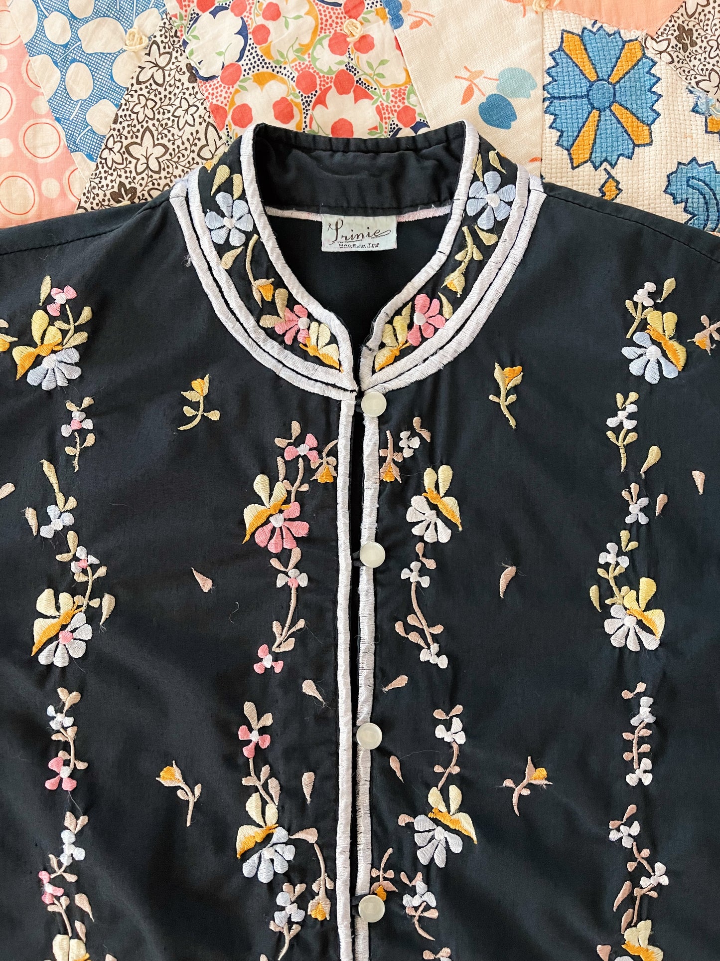 Vintage Embroidered Mandarin Style Jacket