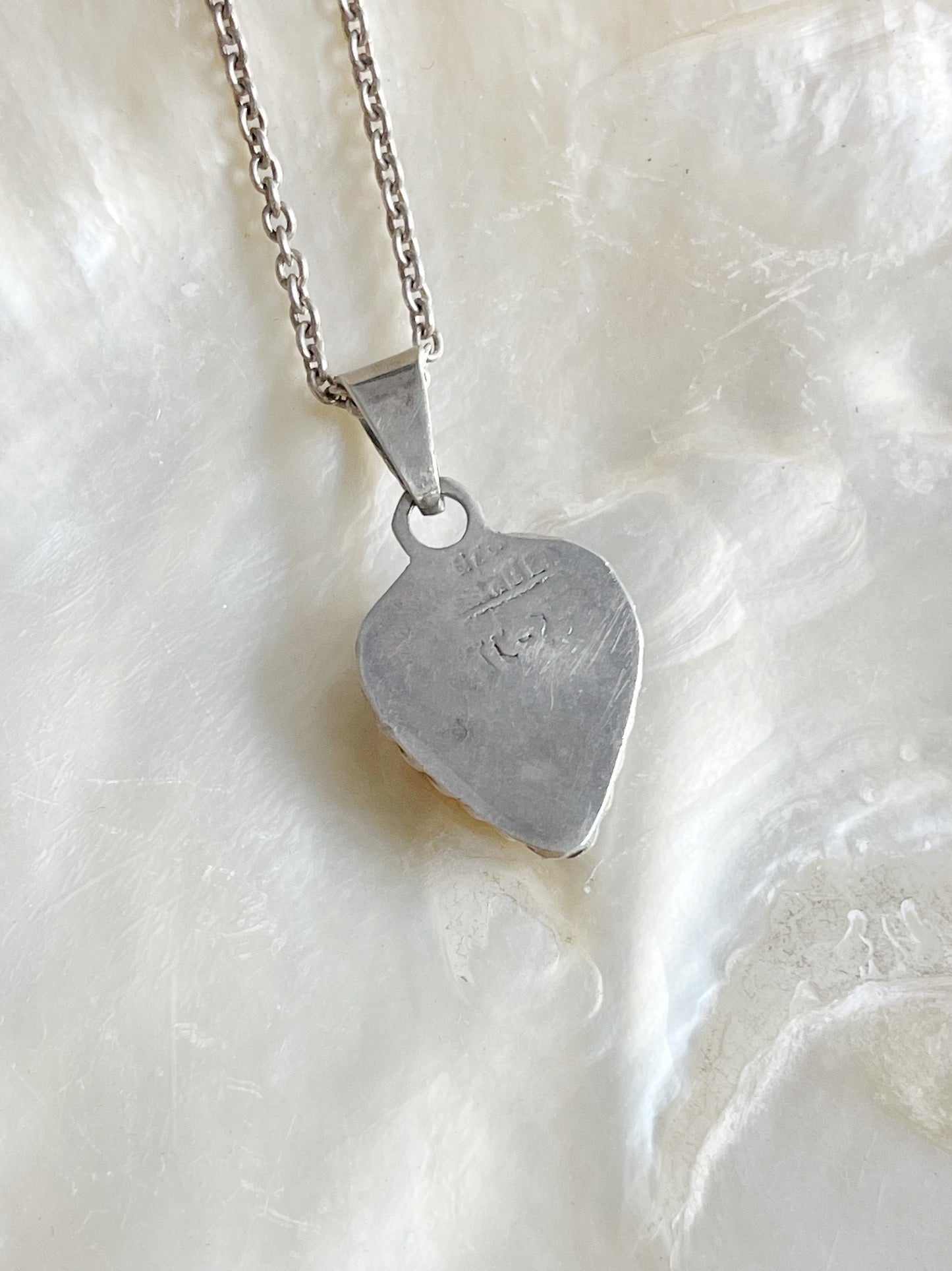 Vintage Red Jasper Heart Necklace
