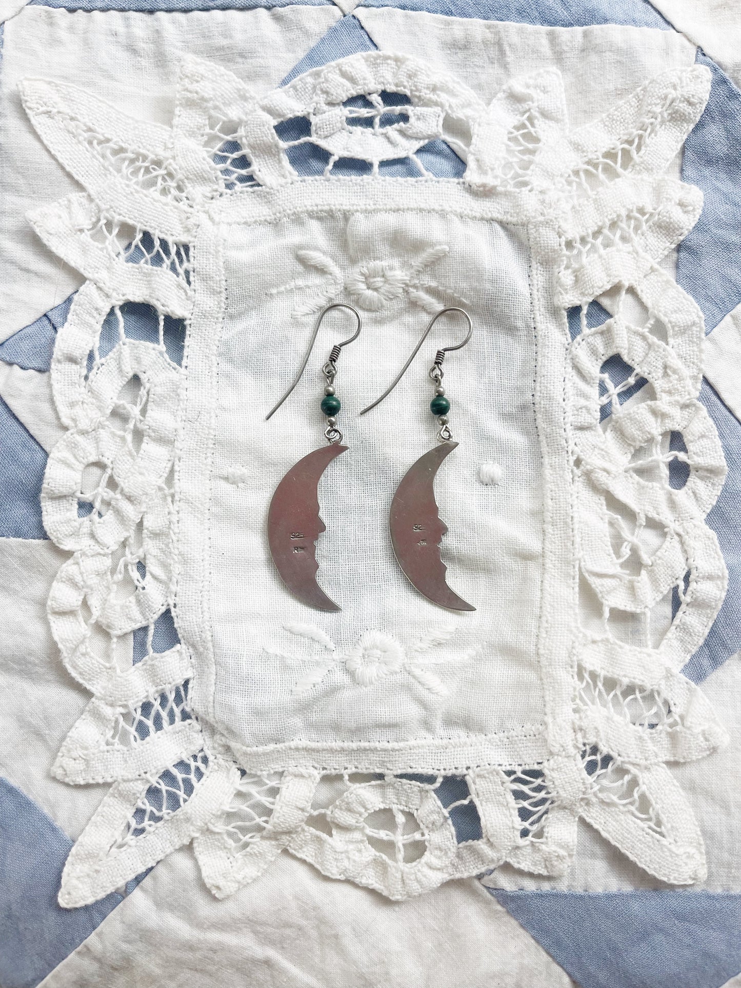 Vintage Crescent Moon Silver 925 Pierce