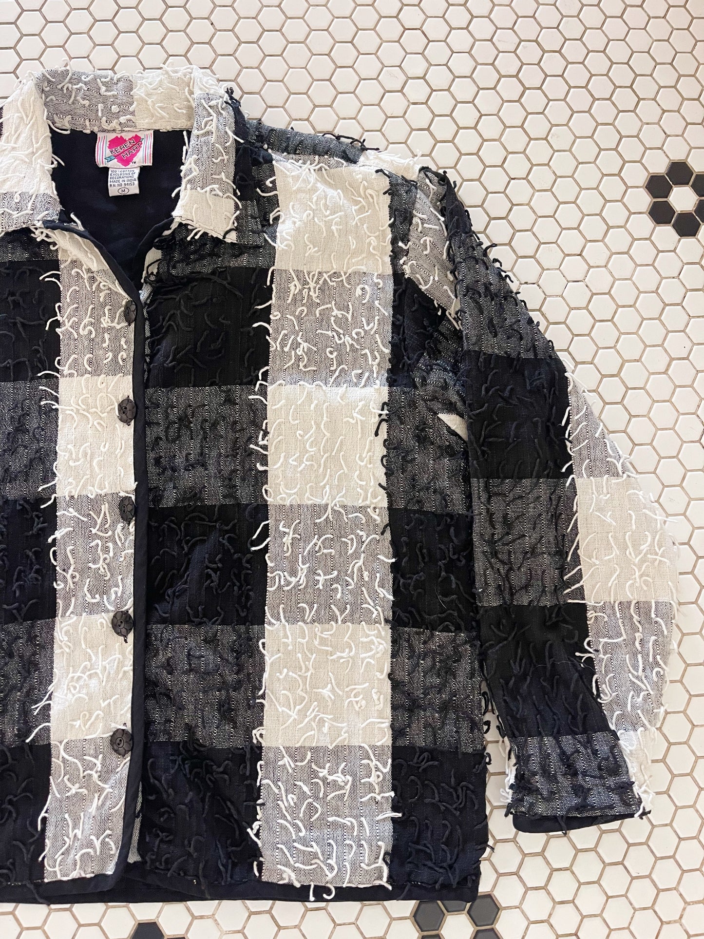 1990s Shaggy Black and White Jacket
