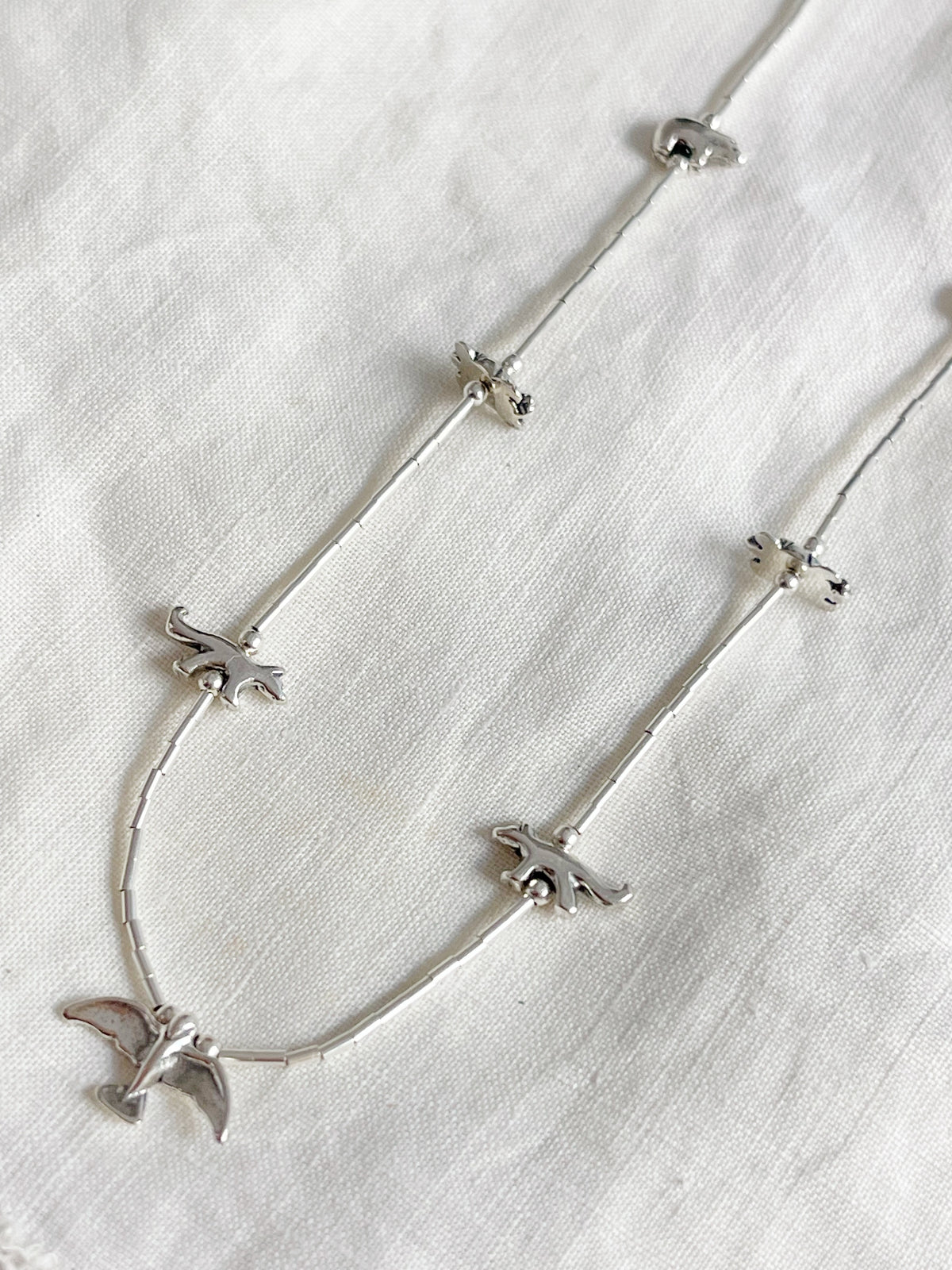 Zuni Silver Animal Fetishes Necklace (Medium)
