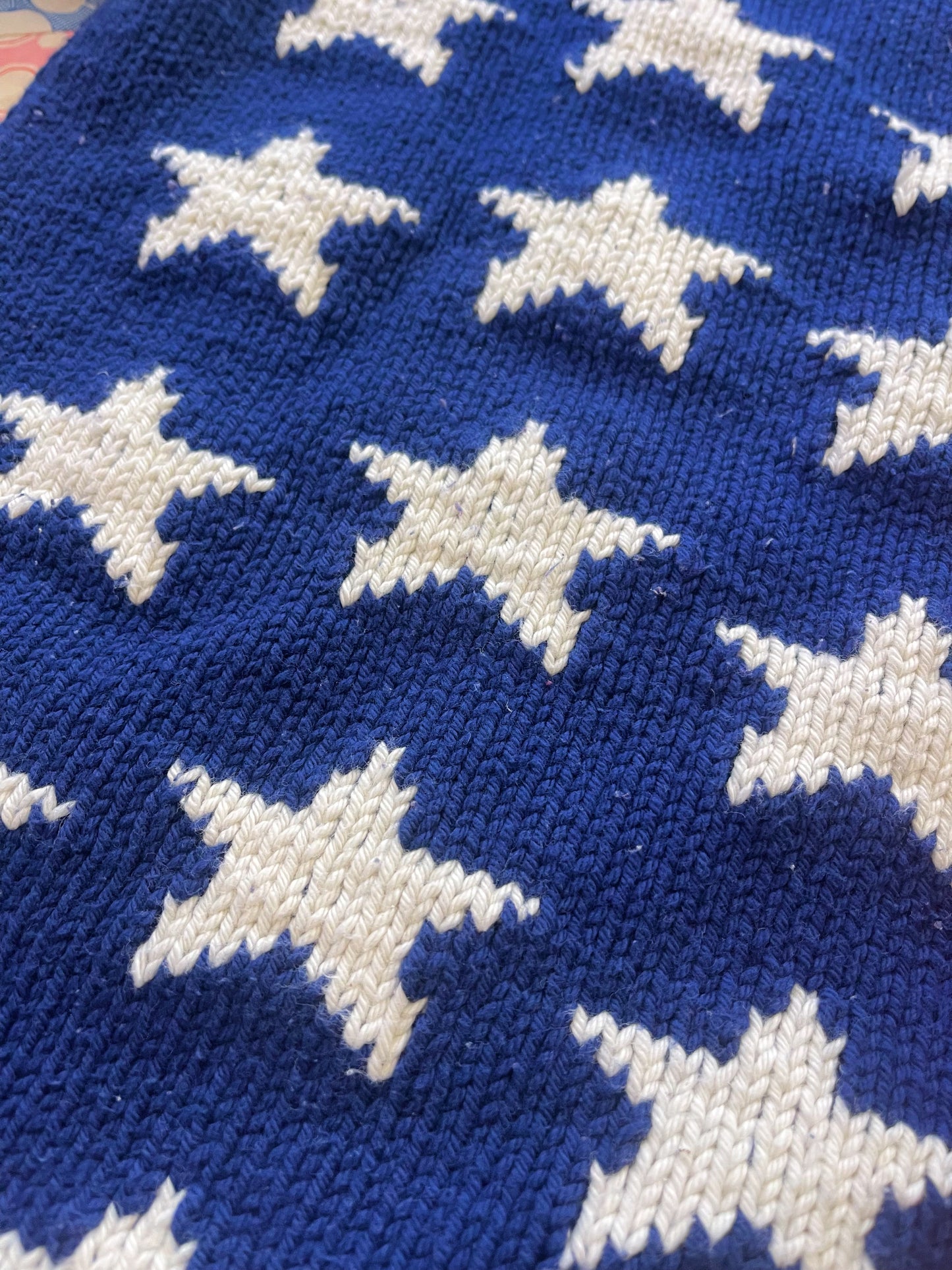 1990s U.S.A.Stars Cotton Hand Knitted Cardigan