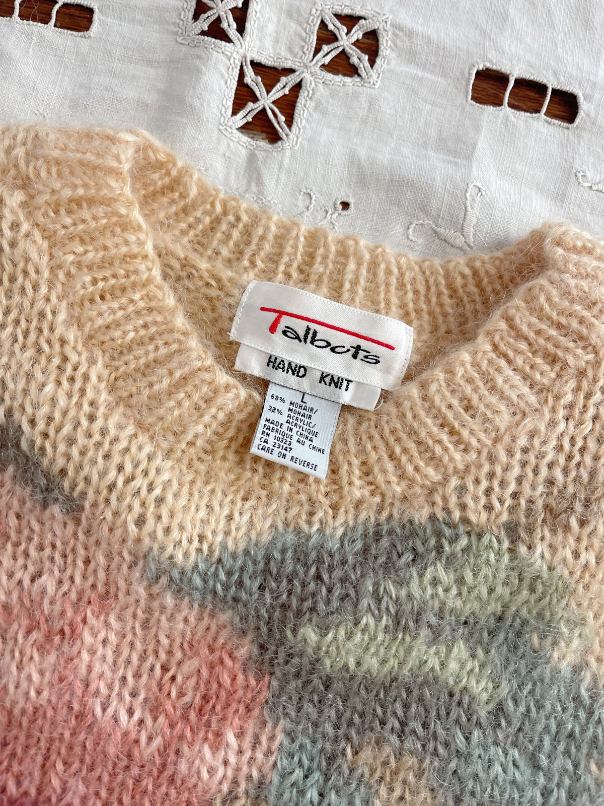 Mohair Floral Hand Knit Sweater