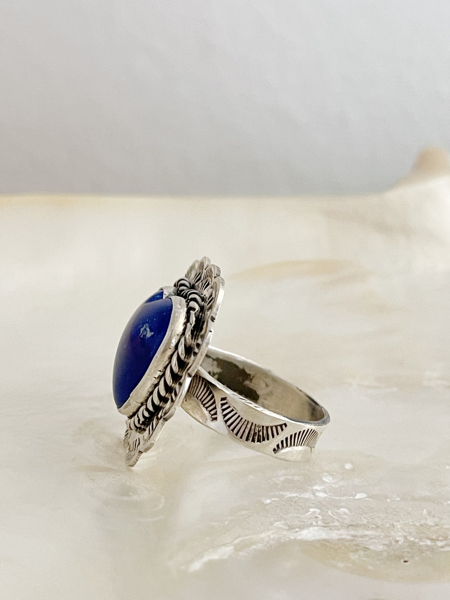 Arnold Goodluck Lapis Lazuli Heart Ring.