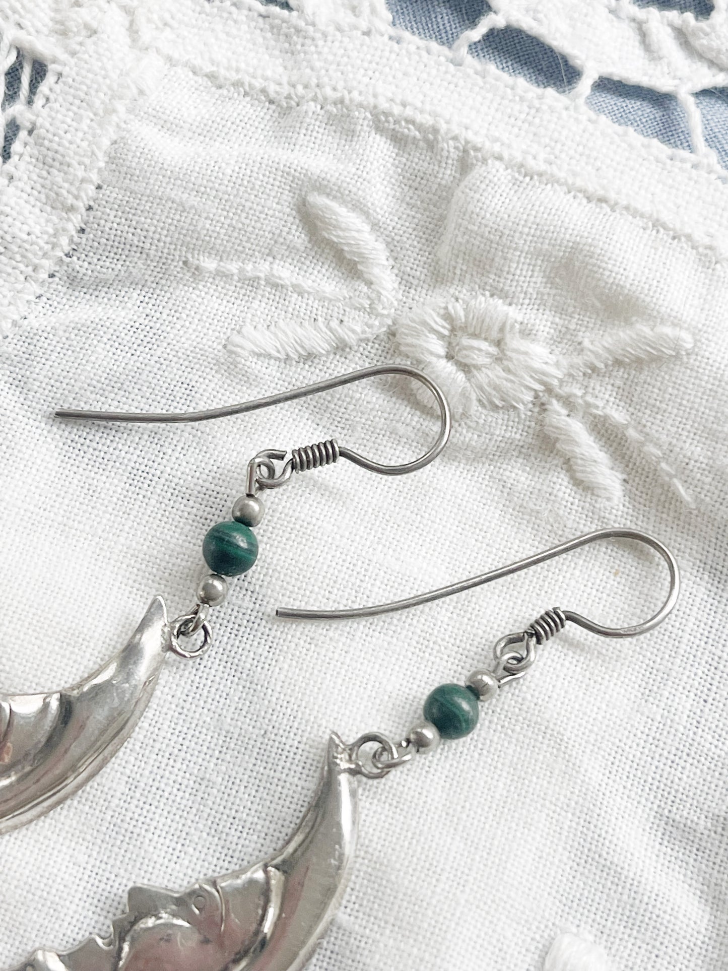 Vintage Crescent Moon Silver 925 Pierce