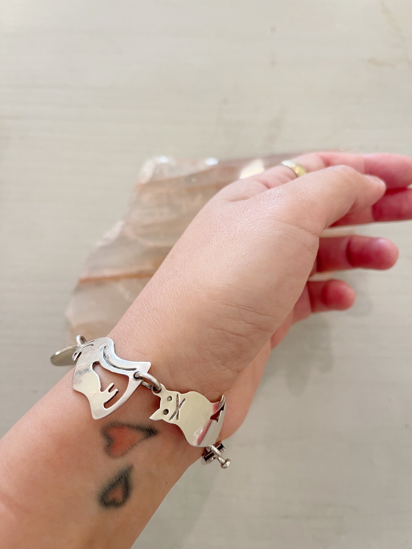 1990‘s Cats Sterling Silver Bracelet