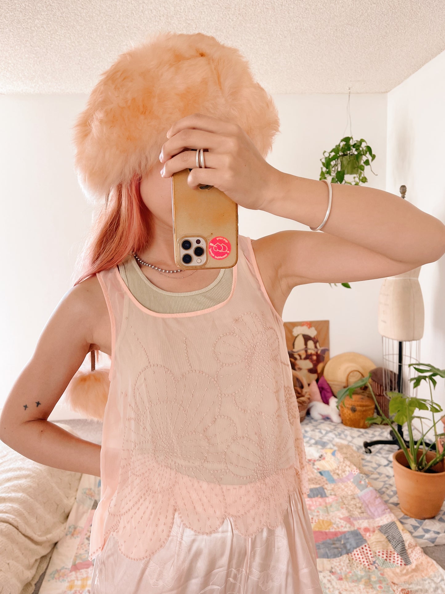 Baby Pink on Tiny Beaded Tops