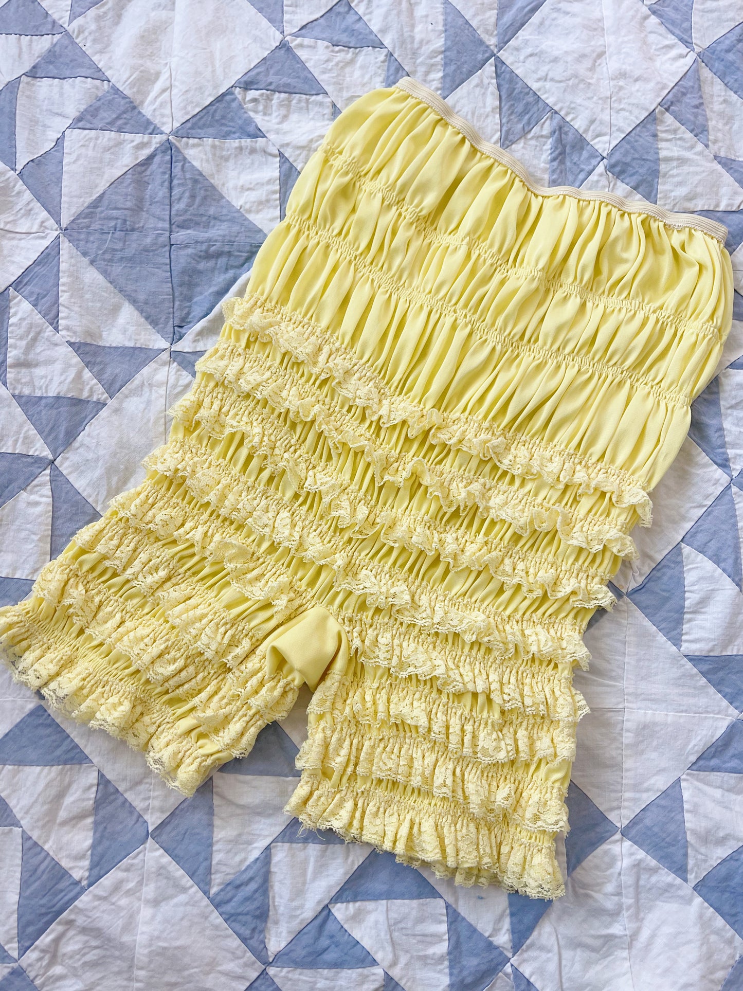 1970s Yellow Cream Frill Bloomers