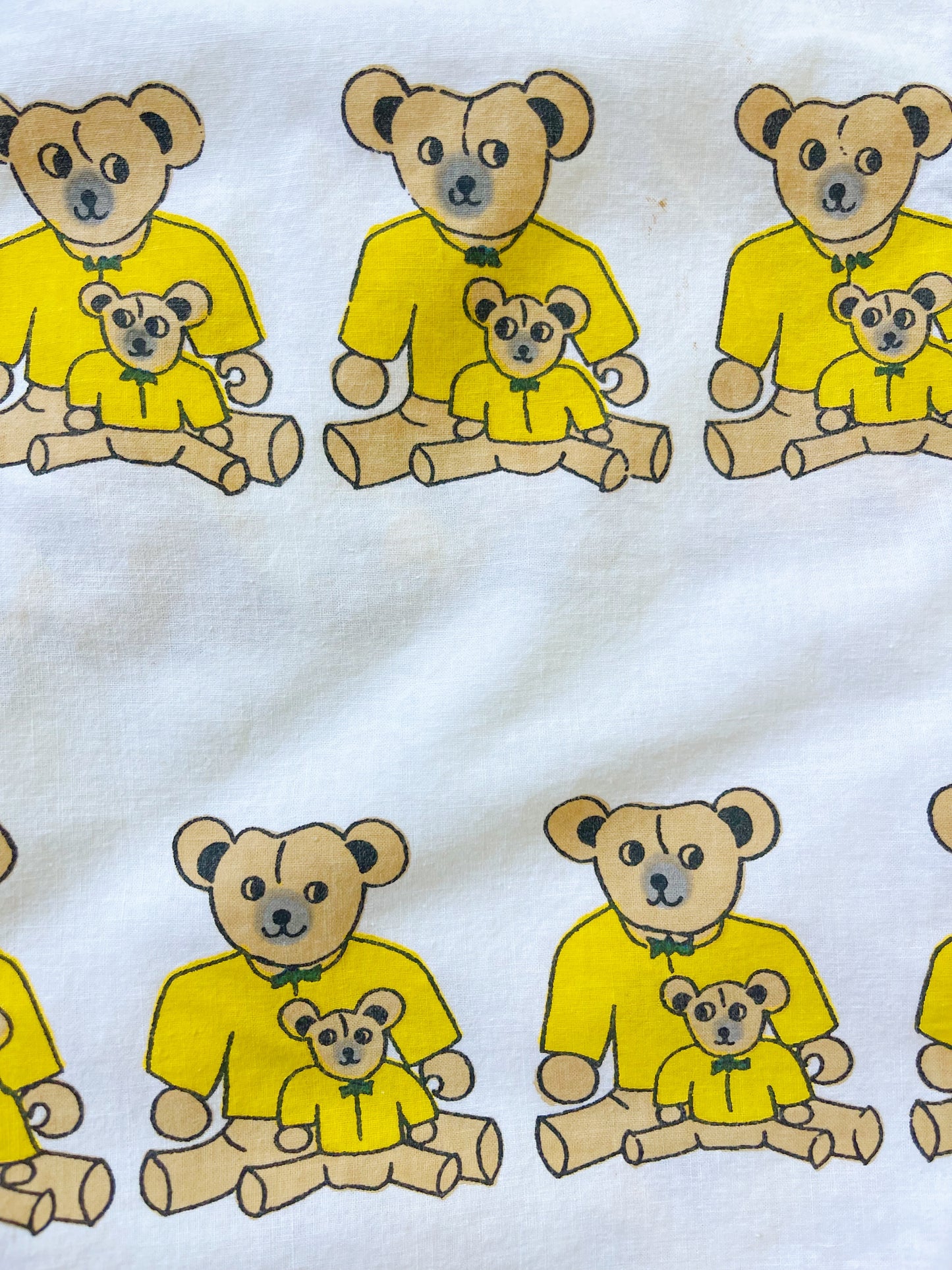 Vintage Bear Printed Unique Long Shirt (Yellow)