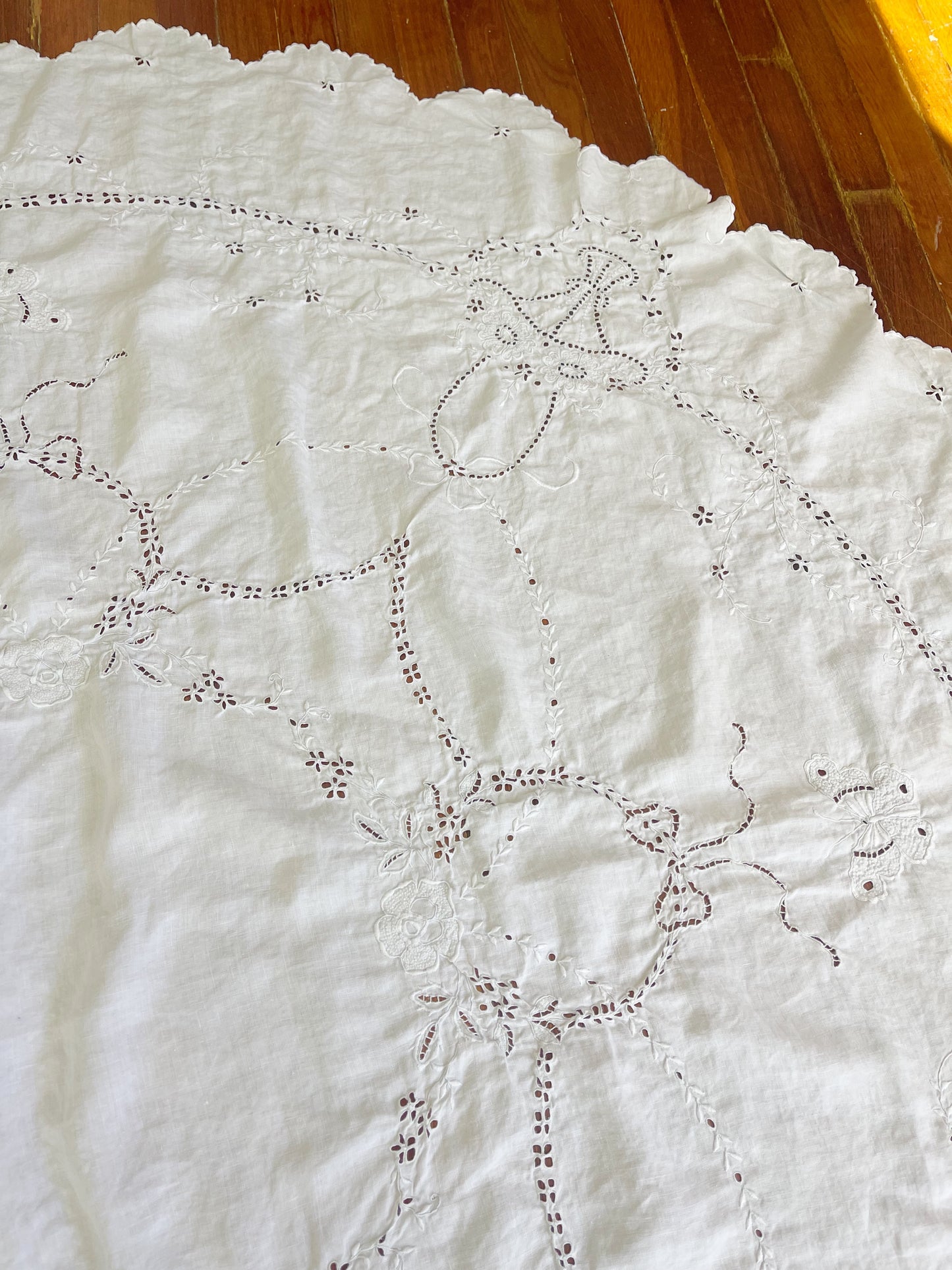 French Antique Linen Tablecloth