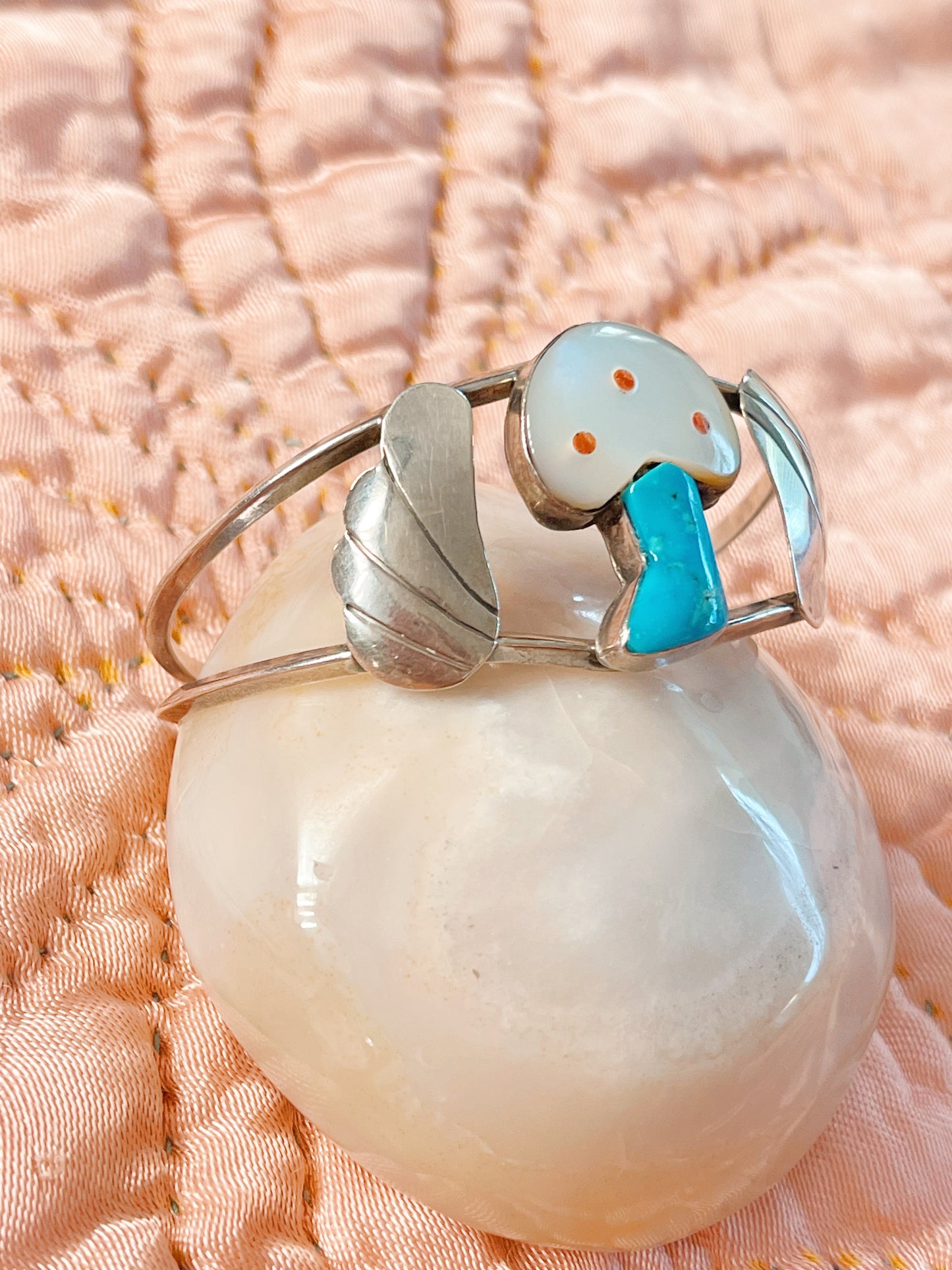 Vintage Zuni Mushroom Cuff Bangle