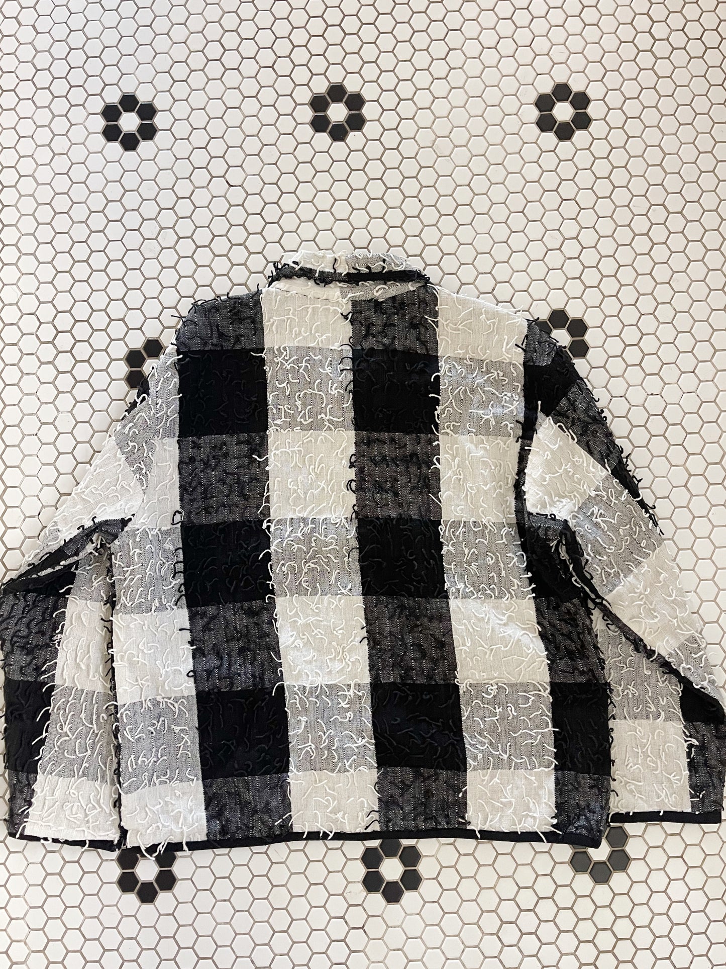 1990s Shaggy Black and White Jacket