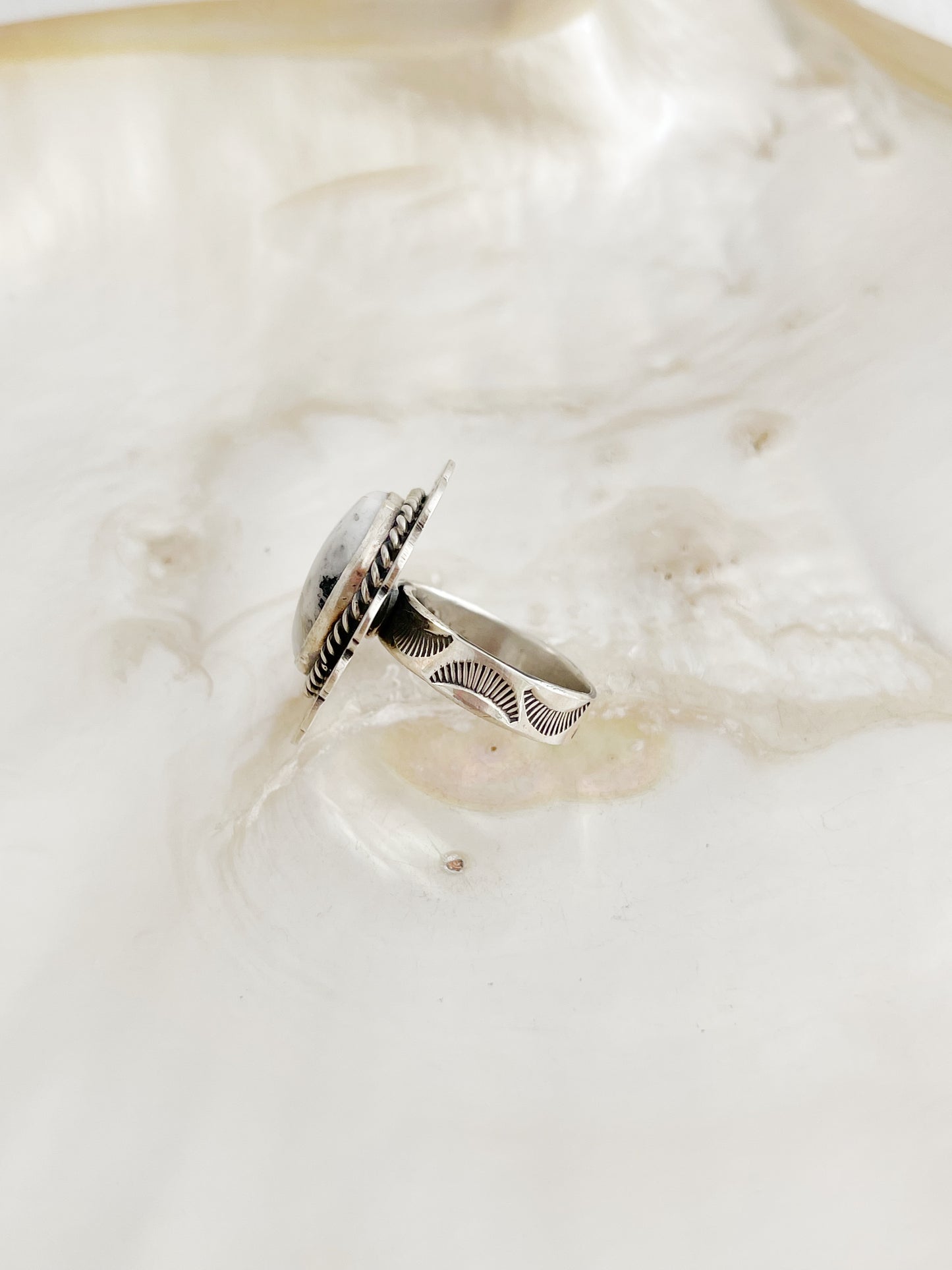 Arnold Goodluck White Buffalo Heart Ring.