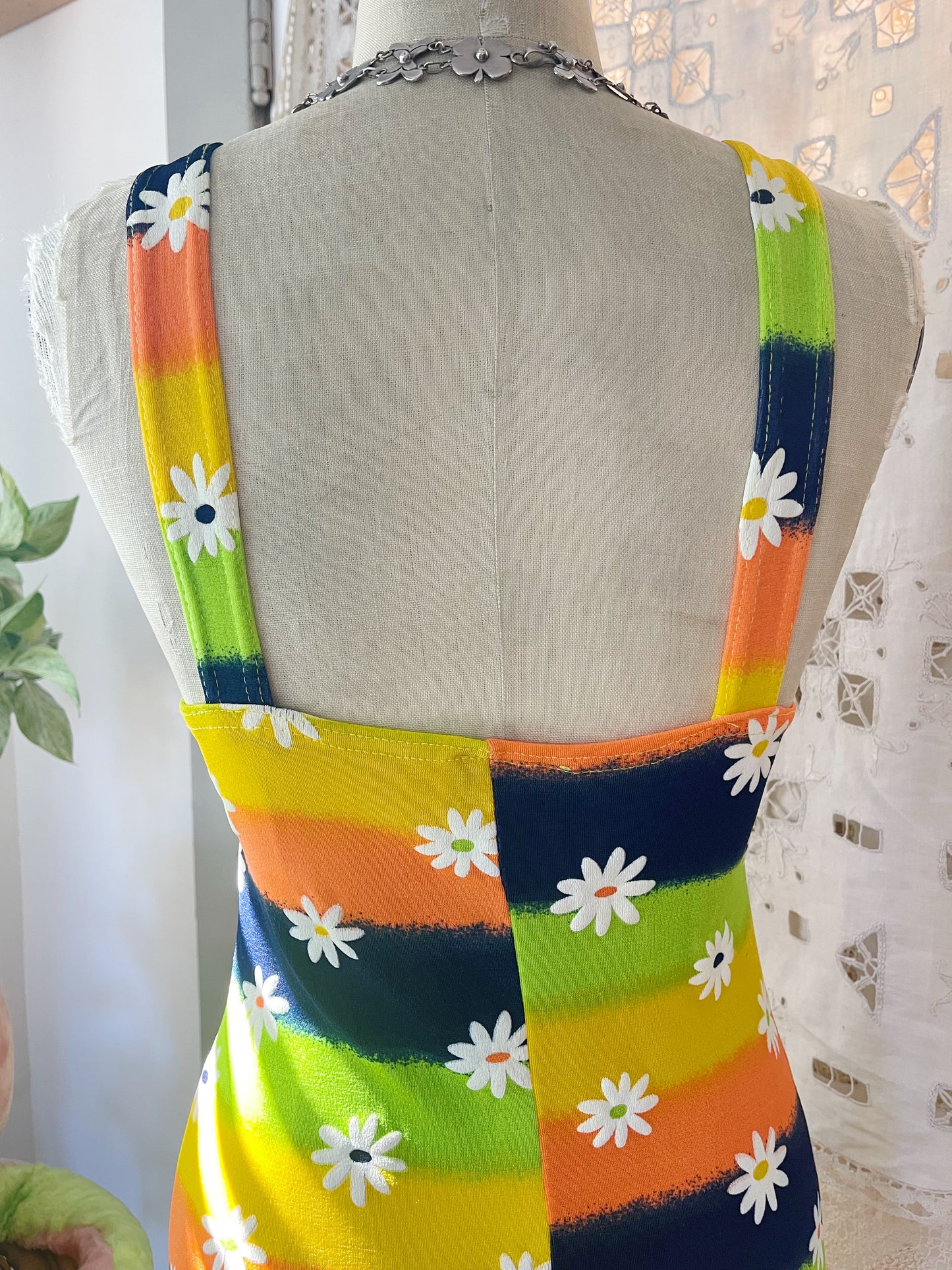 1980s Flowers Long Dress