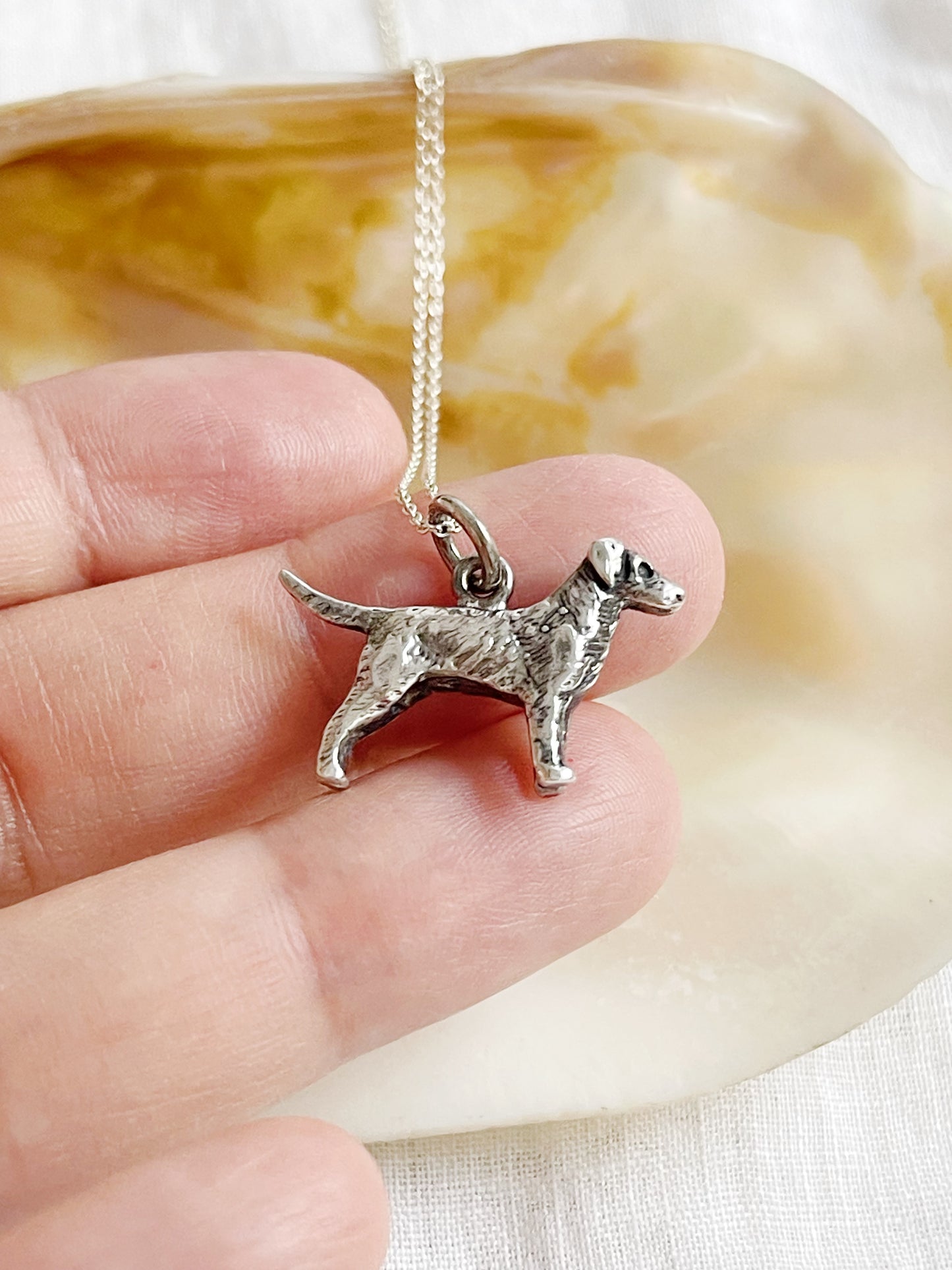 Vintage Silver 925 Dog Charm Pendant